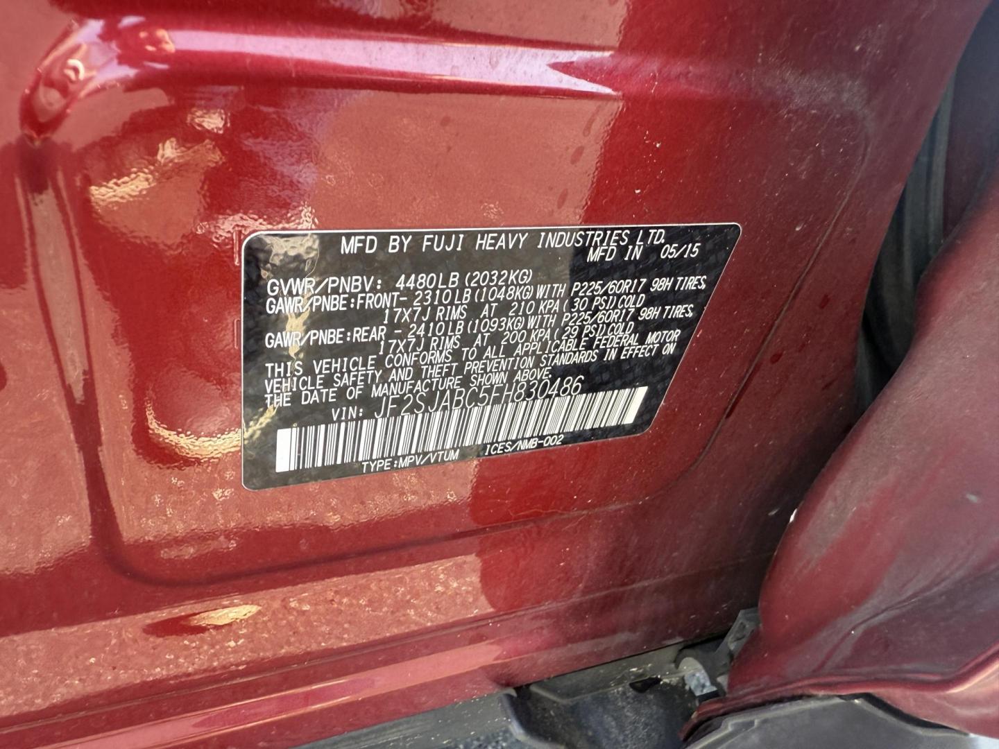 2015 Red /Gray Subaru Forester 2.5i (JF2SJABC5FH) with an 2.5L H4 DOHC 16V engine, Automatic transmission, located at 11115 Chardon Rd. , Chardon, OH, 44024, (440) 214-9705, 41.580246, -81.241943 - This One Owner 2015 Subaru Forester 2.5i features a 2.5-liter H4 (horizontally opposed 4-cylinder) engine paired with Subaru's signature Symmetrical All-Wheel Drive system, delivering reliable traction and stability in various driving conditions. It offers an impressive EPA-estimated 31 MPG on the h - Photo#19