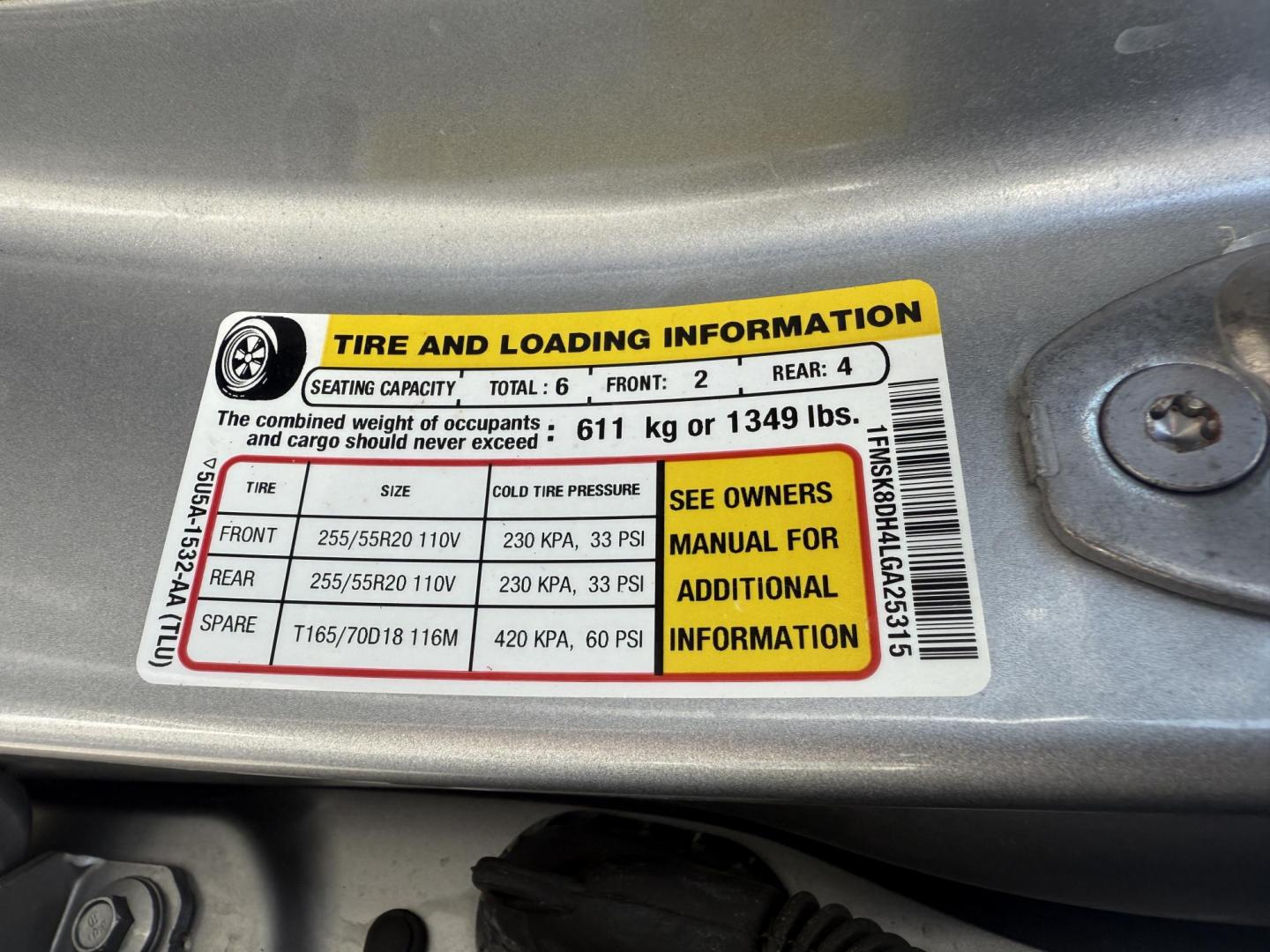 2020 Silver /Black Ford Explorer XLT AWD (1FMSK8DH4LG) with an 2.3L I4 DOHC 16V Turbo engine, 10A transmission, located at 11115 Chardon Rd. , Chardon, OH, 44024, (440) 214-9705, 41.580246, -81.241943 - This 2020 Ford Explorer XLT 4WD with the 2.3L turbocharged I4 EcoBoost engine and 10-speed automatic transmission offers a blend of performance and efficiency, achieving up to 27 MPG highway. It features a leather interior with power and heated front seats, heated second-row captain’s chairs, and - Photo#20