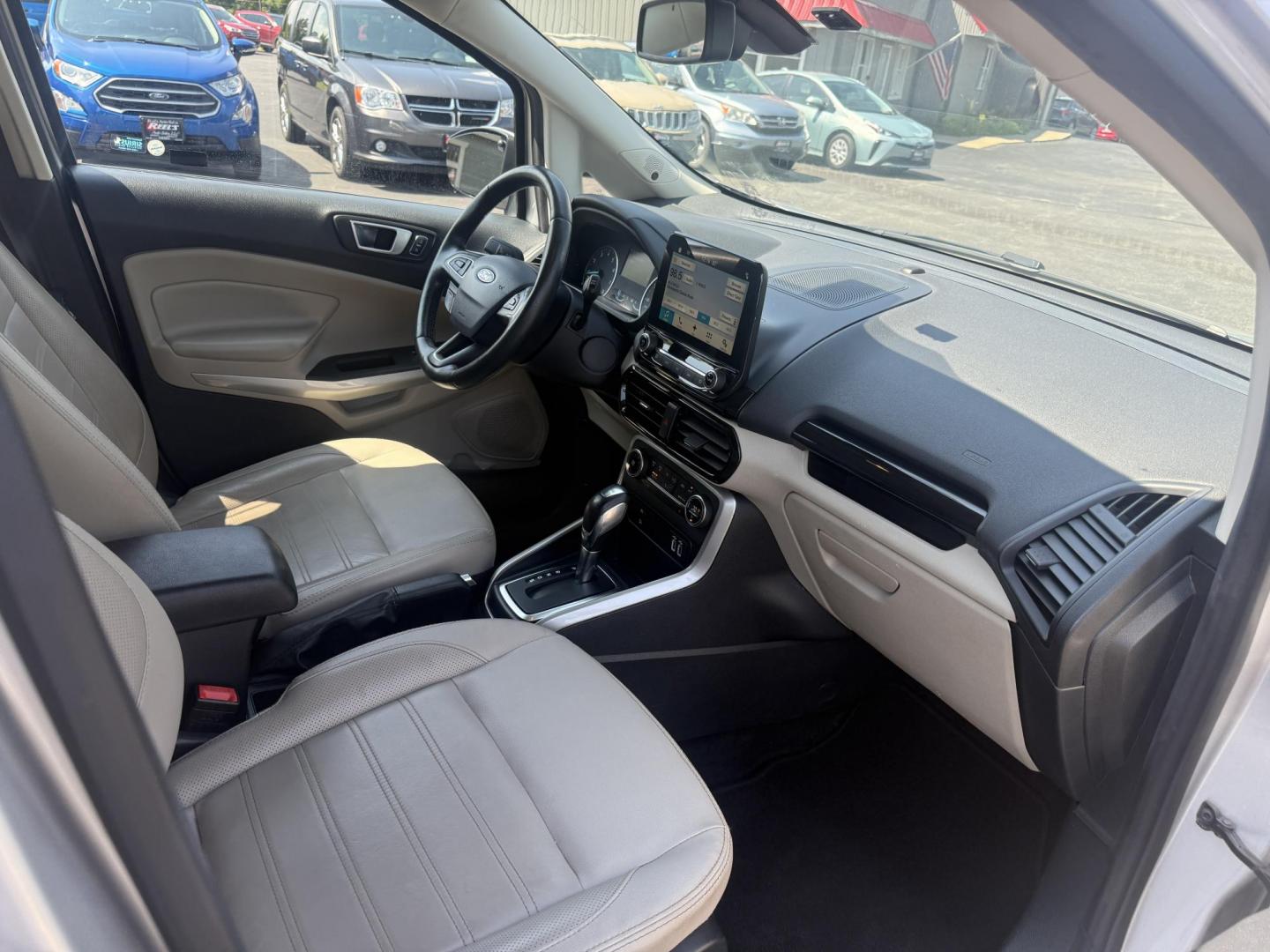 2018 Silver /Gray Ford EcoSport Titanium AWD (MAJ6P1WL0JC) with an 2.0L I4 DOHC 16V engine, 6-Speed Automatic transmission, located at 11115 Chardon Rd. , Chardon, OH, 44024, (440) 214-9705, 41.580246, -81.241943 - This 2018 Ford EcoSport Titanium 4WD features a 2.0L I4 engine paired with a 6-speed automatic transmission, delivering up to 29 MPG on the highway. It boasts a leather interior with heated front seats, a single-zone automatic climate control system, and a premium B&O sound system. Technological ame - Photo#44