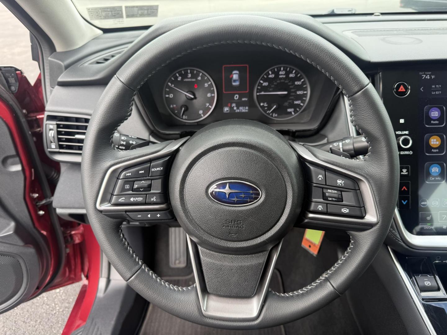 2023 Red /Black Subaru Legacy Premium (4S3BWAC6XP3) with an 2.5L H4 DOHC 16V engine, Automatic transmission, located at 11115 Chardon Rd. , Chardon, OH, 44024, (440) 214-9705, 41.580246, -81.241943 - This One Owner 2023 Subaru Legacy Premium, equipped with a 2.5L H4 engine and Symmetrical All-Wheel Drive, offers up to 35 MPG on the highway. It features full LED exterior lighting, a power driver's seat, Subaru's EyeSight Driver Assist suite (including adaptive cruise control, lane keep assist, an - Photo#23