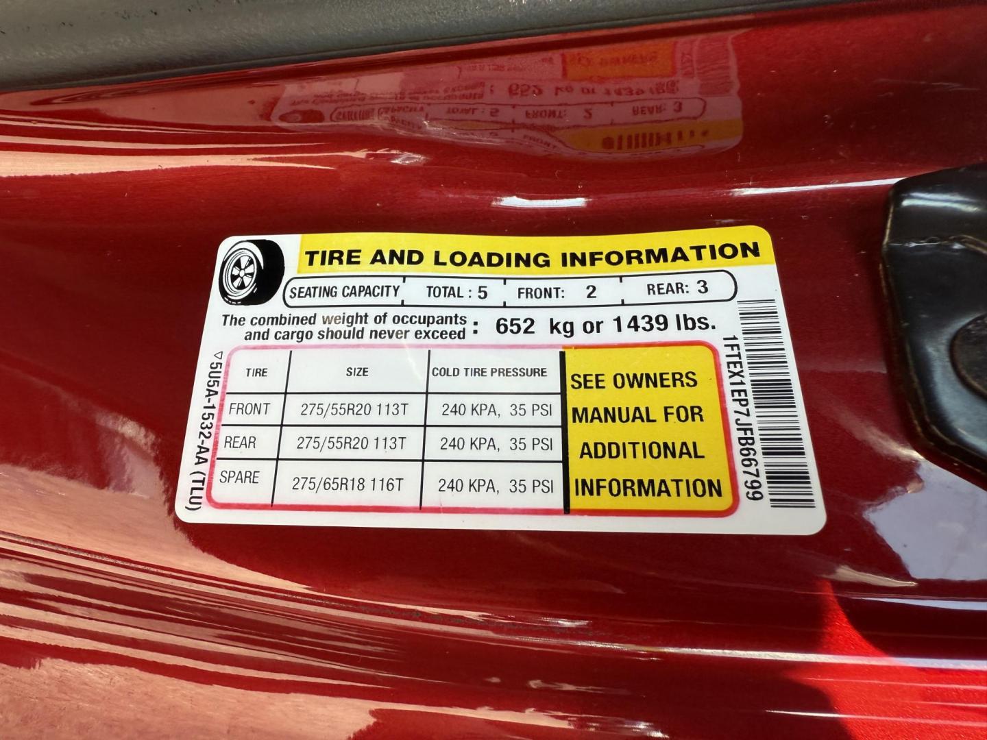 2018 Red /Black Ford F-150 XLT SuperCab 6.5-ft. 4WD (1FTEX1EP7JF) with an 2.7L V6 DOHC 24V TWIN TURBO engine, 10 Speed Auto transmission, located at 11115 Chardon Rd. , Chardon, OH, 44024, (440) 214-9705, 41.580246, -81.241943 - This 2018 Ford F-150 XLT SuperCab 4WD, powered by a 2.7L Twin Turbo EcoBoost V6 and paired with a 10-speed automatic transmission, offers robust performance and versatility, including a 3.73 locking rear differential and an 8,100-pound towing capacity. Comfort and convenience features include power - Photo#21