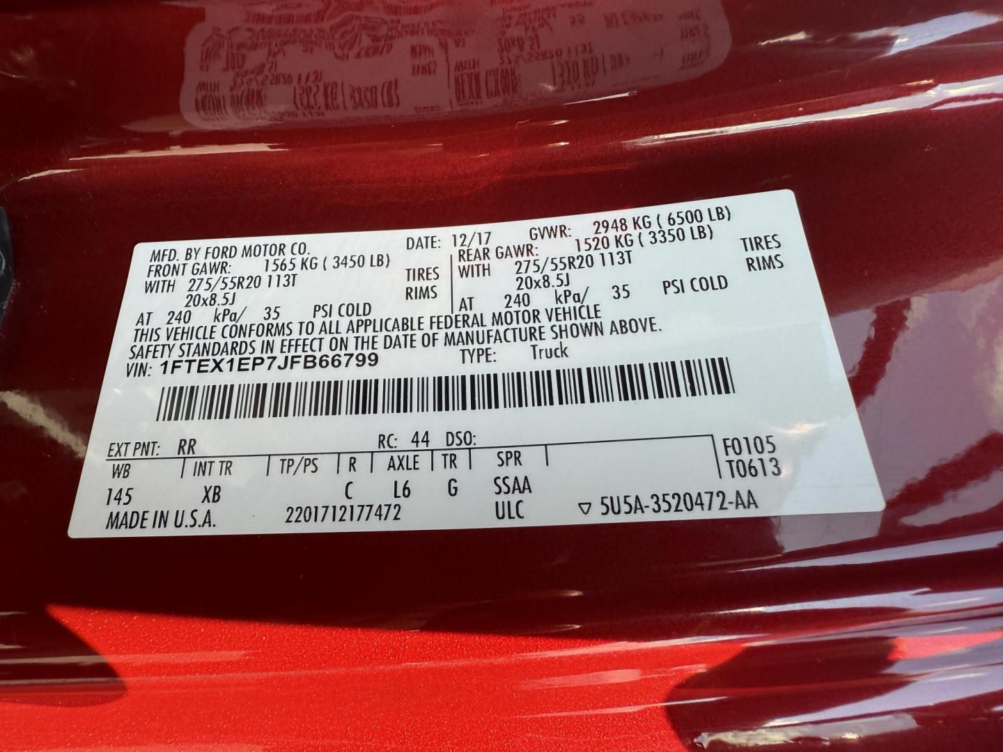 2018 Red /Black Ford F-150 XLT SuperCab 6.5-ft. 4WD (1FTEX1EP7JF) with an 2.7L V6 DOHC 24V TWIN TURBO engine, 10 Speed Auto transmission, located at 11115 Chardon Rd. , Chardon, OH, 44024, (440) 214-9705, 41.580246, -81.241943 - This 2018 Ford F-150 XLT SuperCab 4WD, powered by a 2.7L Twin Turbo EcoBoost V6 and paired with a 10-speed automatic transmission, offers robust performance and versatility, including a 3.73 locking rear differential and an 8,100-pound towing capacity. Comfort and convenience features include power - Photo#22