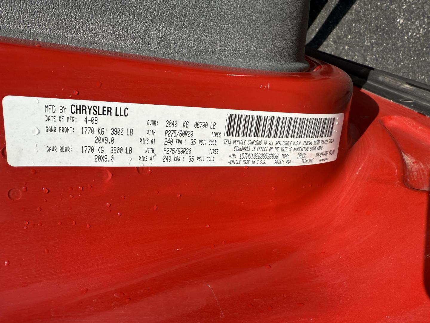 2008 Red /Gray Dodge Ram 1500 SLT Quad Cab 4WD (1D7HU18288S) with an 5.7L V8 OHV 16V engine, 5-Speed Automatic Overdrive transmission, located at 11115 Chardon Rd. , Chardon, OH, 44024, (440) 214-9705, 41.580246, -81.241943 - This 2008 Dodge Ram 1500 SLT Quad Cab has spent it's entire life down in Texas. Powered by the 5.7 HEMI V8 engine, 5 speed automatic transmission and 3.93 gearing this truck is rated to tow a respectable 7,450 pounds. On the inside you get a power drivers seat and an aftermarket radio with Bluetooth - Photo#22