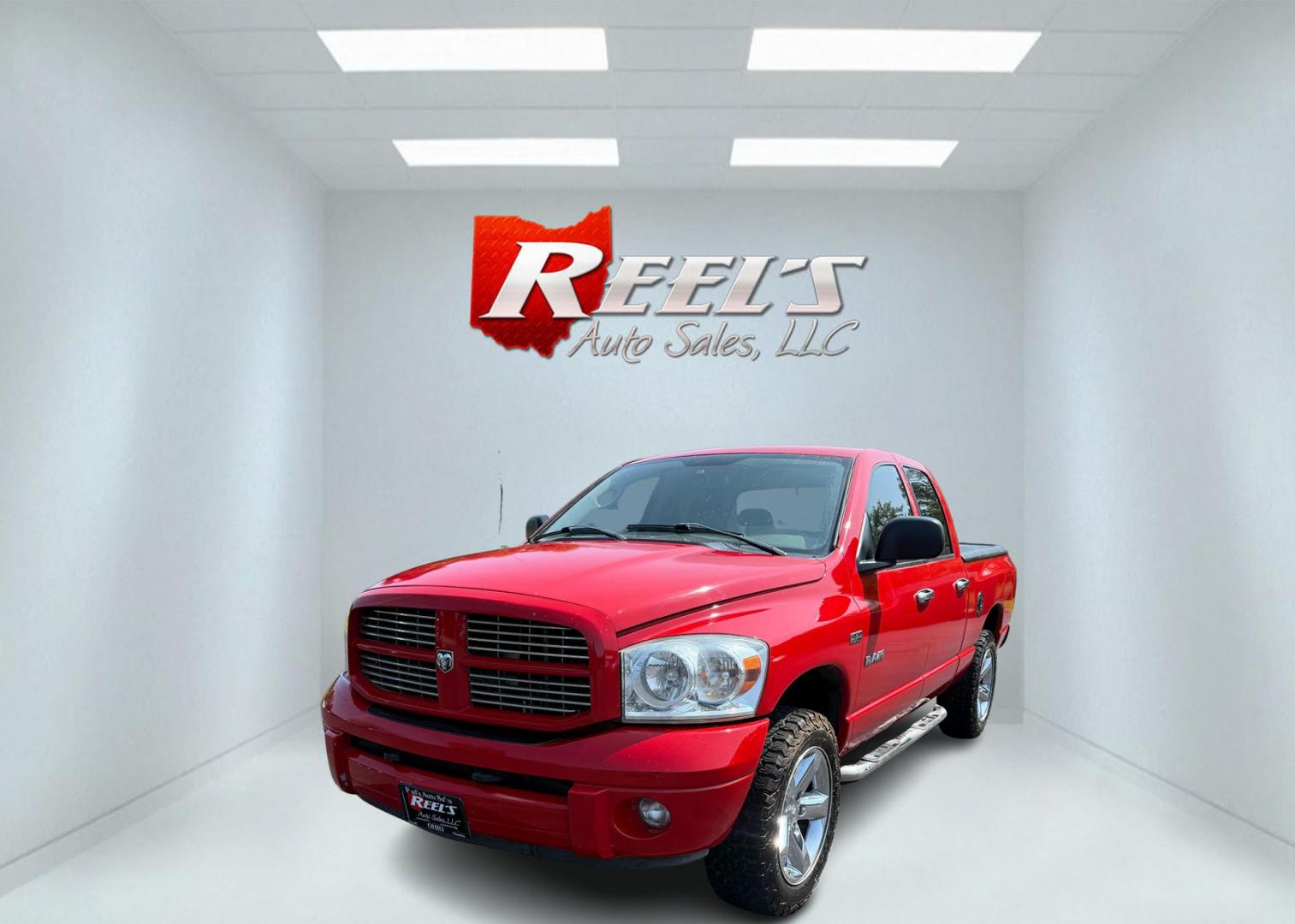 2008 Red /Gray Dodge Ram 1500 SLT Quad Cab 4WD (1D7HU18288S) with an 5.7L V8 OHV 16V engine, 5-Speed Automatic Overdrive transmission, located at 547 E. Main St., Orwell, OH, 44076, (440) 437-5893, 41.535435, -80.847855 - This 2008 Dodge Ram 1500 SLT Quad Cab has spent it's entire life down in Texas. Powered by the 5.7 HEMI V8 engine, 5 speed automatic transmission and 3.93 gearing this truck is rated to tow a respectable 7,450 pounds. On the inside you get a power drivers seat and an aftermarket radio with Bluetooth - Photo#0