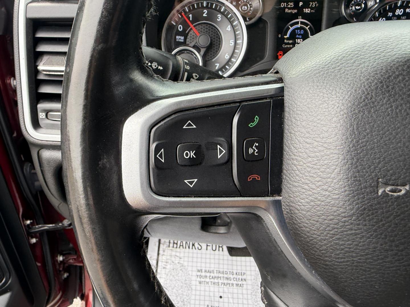 2019 Red /Black RAM 1500 Big Horn Crew Cab SWB 4WD (1C6SRFFTXKN) with an 5.7L V8 OHV 16V engine, Automatic transmission, located at 547 E. Main St., Orwell, OH, 44076, (440) 437-5893, 41.535435, -80.847855 - This 2019 Ram 1500 Big Horn Crew Cab 4WD with a 5.7L HEMI V8 and 8-speed automatic transmission offers robust performance with 395 horsepower and 410 lb-ft of torque, featuring a 3.92 axle ratio for a strong 11,340-pound towing capacity. It balances power with comfort and technology, boasting a 3.5" - Photo#27