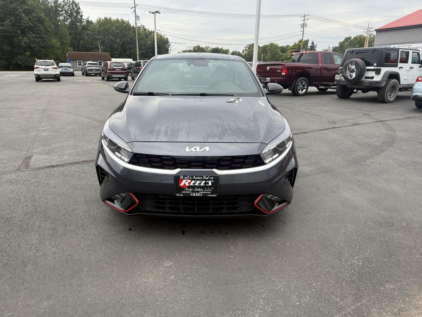 2023 Gray /Black Kia Forte GT Line Auto (3KPF54AD6PE) with an 2.0L I4 DOHC 16V engine, Automatic transmission, located at 11115 Chardon Rd. , Chardon, OH, 44024, (440) 214-9705, 41.580246, -81.241943 - This 2023 Forte GT-Line with the 2.0 MPI engine offers an impressive 39 MPG highway and features full LED exterior lighting, a 4.2" gauge cluster screen, and a 10.25" touchscreen infotainment system with Apple CarPlay, Android Auto, and built-in navigation. Comfort and convenience are enhanced with - Photo#1