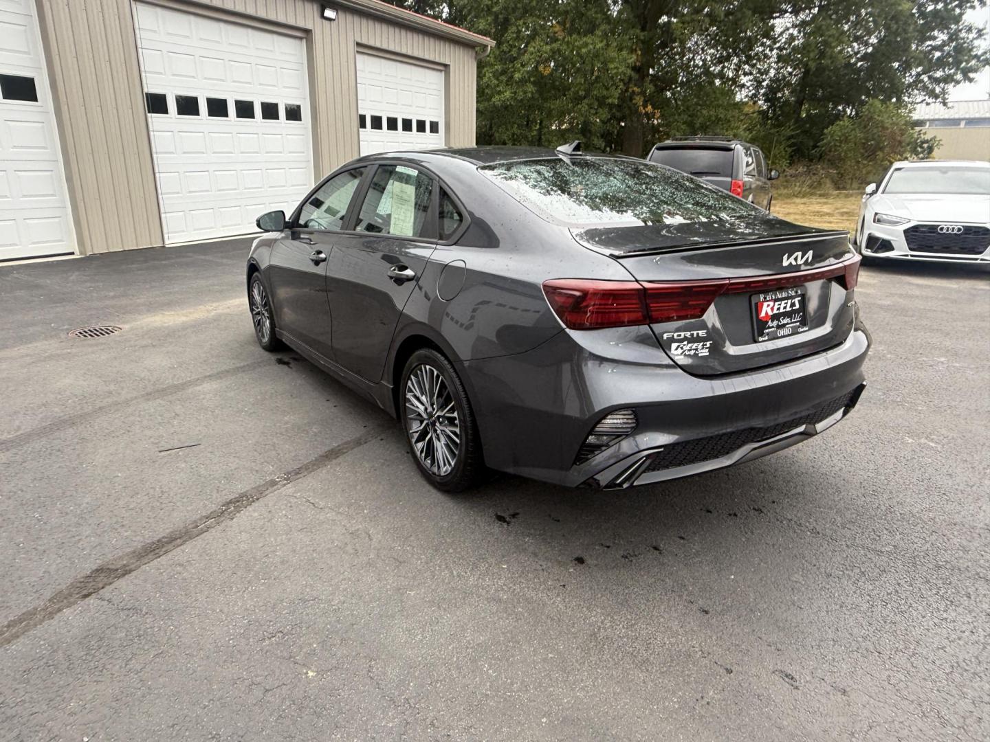 2023 Gray /Black Kia Forte GT Line Auto (3KPF54AD6PE) with an 2.0L I4 DOHC 16V engine, Automatic transmission, located at 11115 Chardon Rd. , Chardon, OH, 44024, (440) 214-9705, 41.580246, -81.241943 - This 2023 Forte GT-Line with the 2.0 MPI engine offers an impressive 39 MPG highway and features full LED exterior lighting, a 4.2" gauge cluster screen, and a 10.25" touchscreen infotainment system with Apple CarPlay, Android Auto, and built-in navigation. Comfort and convenience are enhanced with - Photo#9