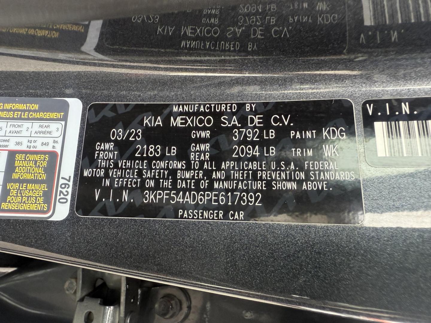 2023 Gray /Black Kia Forte GT Line Auto (3KPF54AD6PE) with an 2.0L I4 DOHC 16V engine, Automatic transmission, located at 11115 Chardon Rd. , Chardon, OH, 44024, (440) 214-9705, 41.580246, -81.241943 - This 2023 Forte GT-Line with the 2.0 MPI engine offers an impressive 39 MPG highway and features full LED exterior lighting, a 4.2" gauge cluster screen, and a 10.25" touchscreen infotainment system with Apple CarPlay, Android Auto, and built-in navigation. Comfort and convenience are enhanced with - Photo#20