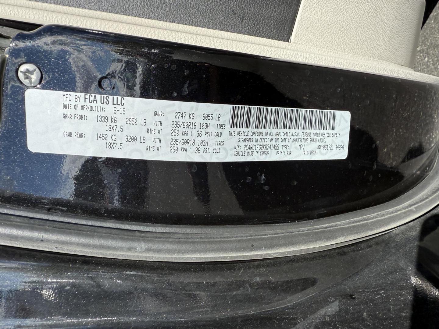 2019 Black /Black Chrysler Pacifica Touring Plus (2C4RC1FG2KR) with an 3.6L V6 DOHC 24V engine, 9A transmission, located at 11115 Chardon Rd. , Chardon, OH, 44024, (440) 214-9705, 41.580246, -81.241943 - Photo#20