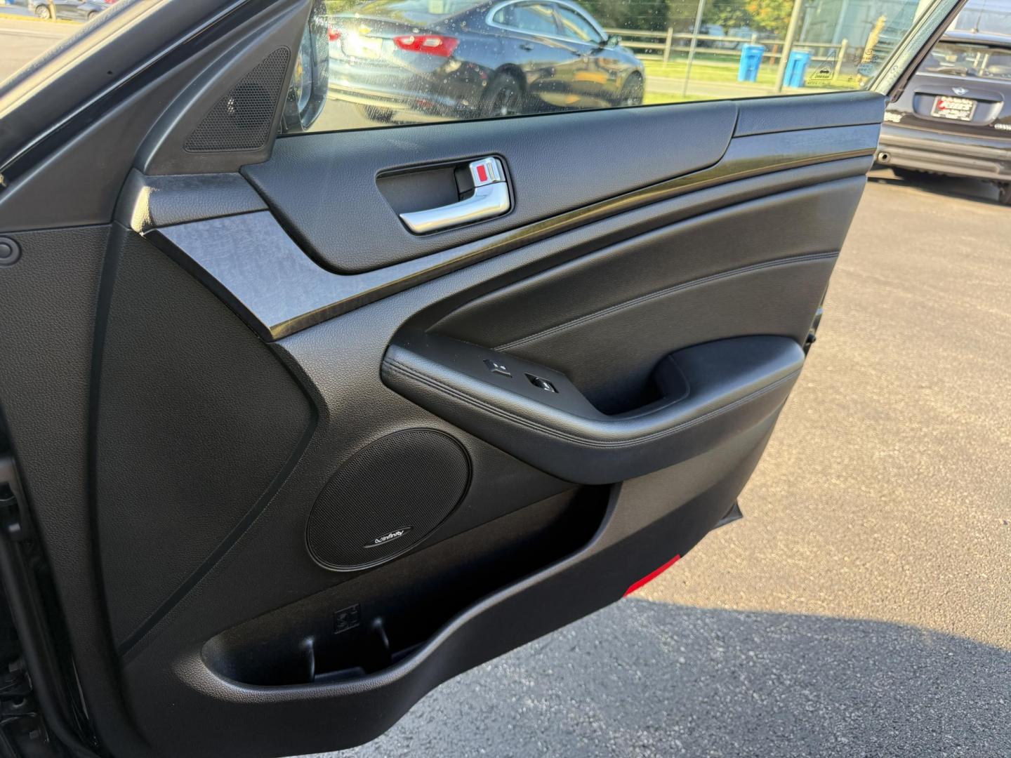 2015 Black /Black Kia Cadenza Premium (KNALN4D72F5) with an 3.3L V6 DOHC 24V engine, 6-Speed Automatic transmission, located at 11115 Chardon Rd. , Chardon, OH, 44024, (440) 214-9705, 41.580246, -81.241943 - This 2015 Kia Cadenza Premium offers a refined driving experience with its 3.3L V6 engine and 6-speed automatic transmission, achieving up to 28 MPG on the highway. Its upscale interior features Nappa leather, heated and cooled power front seats, heated rear seats, dual-zone automatic climate contro - Photo#51