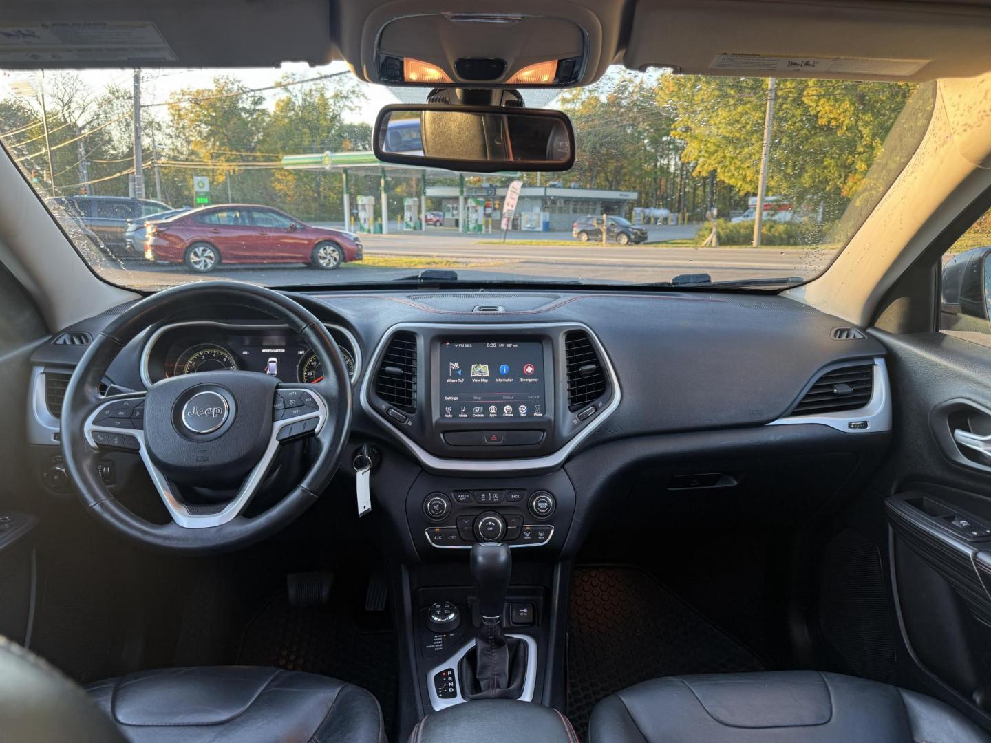 2016 Black /Black Jeep Cherokee Trailhawk 4WD (1C4PJMBS1GW) with an 3.2L V6 DOHC 24V engine, 9A transmission, located at 11115 Chardon Rd. , Chardon, OH, 44024, (440) 214-9705, 41.580246, -81.241943 - This 2016 Jeep Cherokee Trailhawk 4WD is powered by a robust 3.2L V6 engine paired with a 9-speed automatic transmission, delivering strong off-road capability with features like Jeep Active Drive Lock and a locking rear differential. Inside, it offers a leather interior, heated front seats, power d - Photo#40