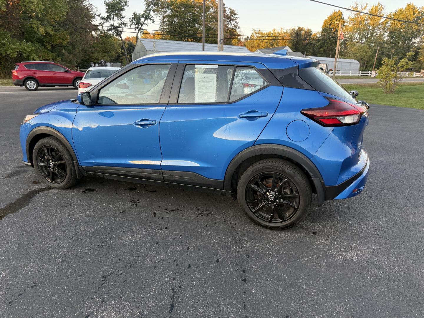 2021 Blue /Black Nissan Kicks SV (3N1CP5CV8ML) with an 1.6L I4 engine, Automatic transmission, located at 11115 Chardon Rd. , Chardon, OH, 44024, (440) 214-9705, 41.580246, -81.241943 - This One Owner 2021 Nissan Kicks SV is powered by a fuel-efficient 1.6L I4 engine delivering up to 36 MPG on the highway, and comes well-equipped with an 8.0" touchscreen featuring Apple CarPlay and Android Auto, adaptive cruise control, lane departure warning, and blind spot monitoring. Additional - Photo#10