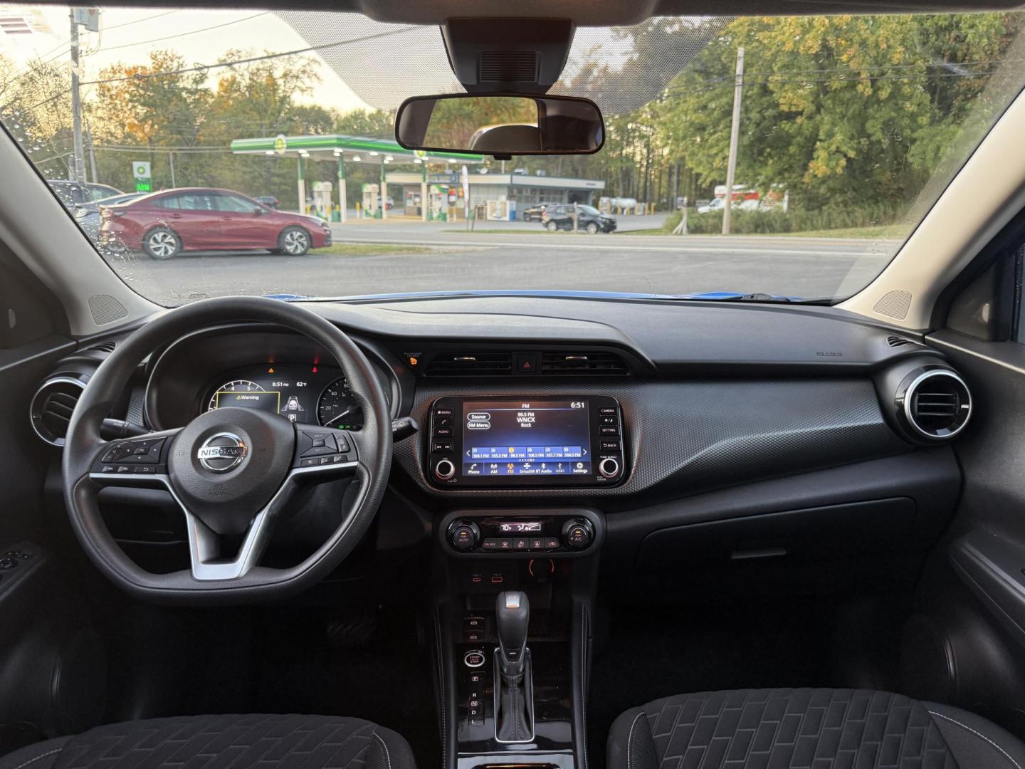 2021 Blue /Black Nissan Kicks SV (3N1CP5CV8ML) with an 1.6L I4 engine, Automatic transmission, located at 11115 Chardon Rd. , Chardon, OH, 44024, (440) 214-9705, 41.580246, -81.241943 - This One Owner 2021 Nissan Kicks SV is powered by a fuel-efficient 1.6L I4 engine delivering up to 36 MPG on the highway, and comes well-equipped with an 8.0" touchscreen featuring Apple CarPlay and Android Auto, adaptive cruise control, lane departure warning, and blind spot monitoring. Additional - Photo#32