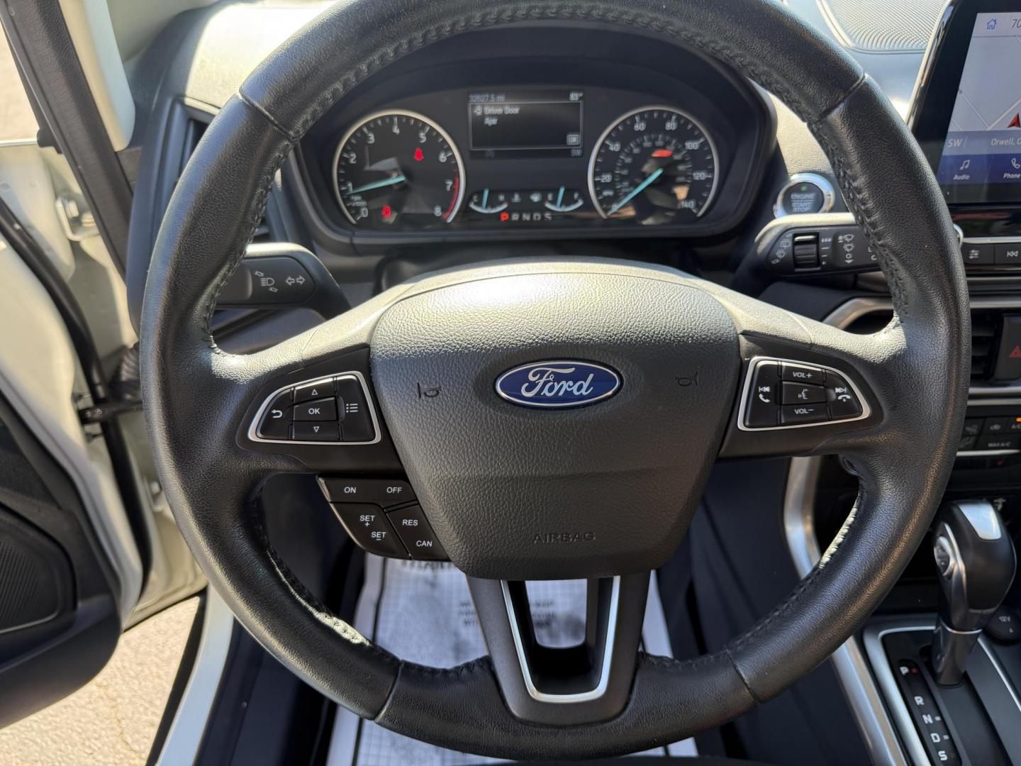 2020 White /Black Ford EcoSport SE AWD (MAJ6S3GL9LC) with an 2.0L I4 DOHC 16V engine, 6A transmission, located at 547 E. Main St., Orwell, OH, 44076, (440) 437-5893, 41.535435, -80.847855 - Discover comfort, technology, and versatility in this One Owner 2020 Ford EcoSport SE with All-Wheel Drive and a fuel-efficient 2.0L I4 Duratec engine. Enjoy smooth, responsive performance thanks to its 6-speed automatic transmission and achieve up to 29 MPG on the highway. Inside, you’ll find a w - Photo#25
