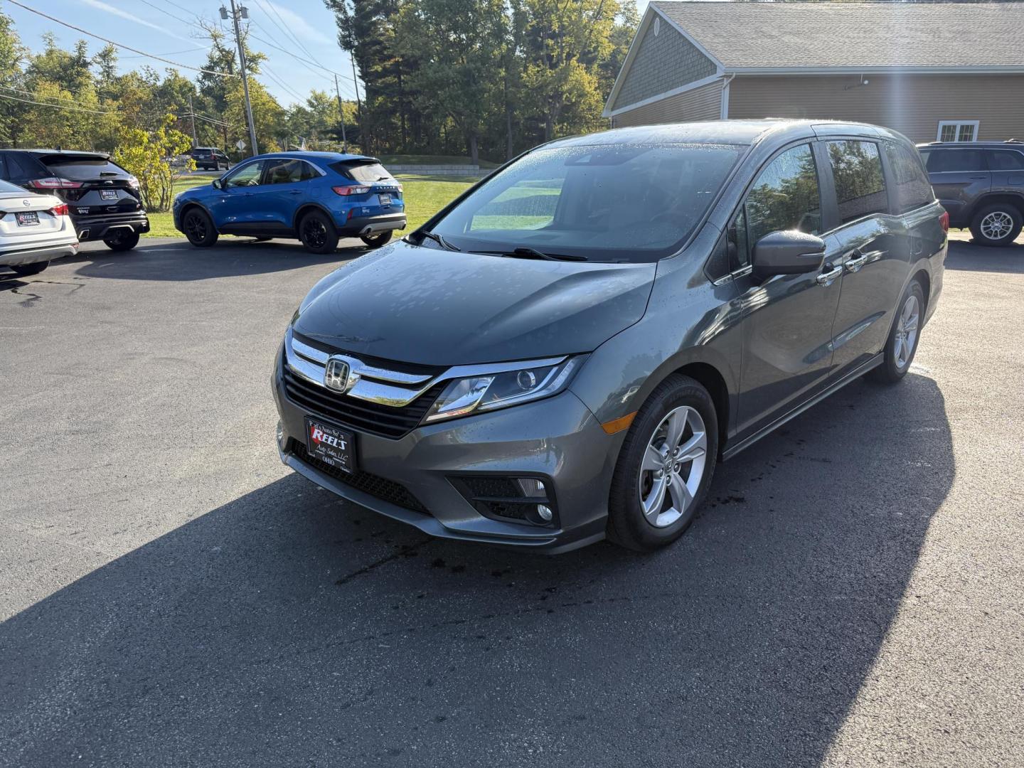 2019 Gray /Tan Honda Odyssey EX (5FNRL6H54KB) with an 3.5L V6 SOHC 24V engine, 9A transmission, located at 11115 Chardon Rd. , Chardon, OH, 44024, (440) 214-9705, 41.580246, -81.241943 - This 2019 Honda Odyssey EX is the ultimate family minivan, combining smart technology, advanced safety, and everyday comfort. Powered by a 3.5L Earth Dreams V6 engine and smooth 9-speed automatic transmission, it delivers up to 28 MPG on the highway for efficient road trips or daily drives. Inside, - Photo#0