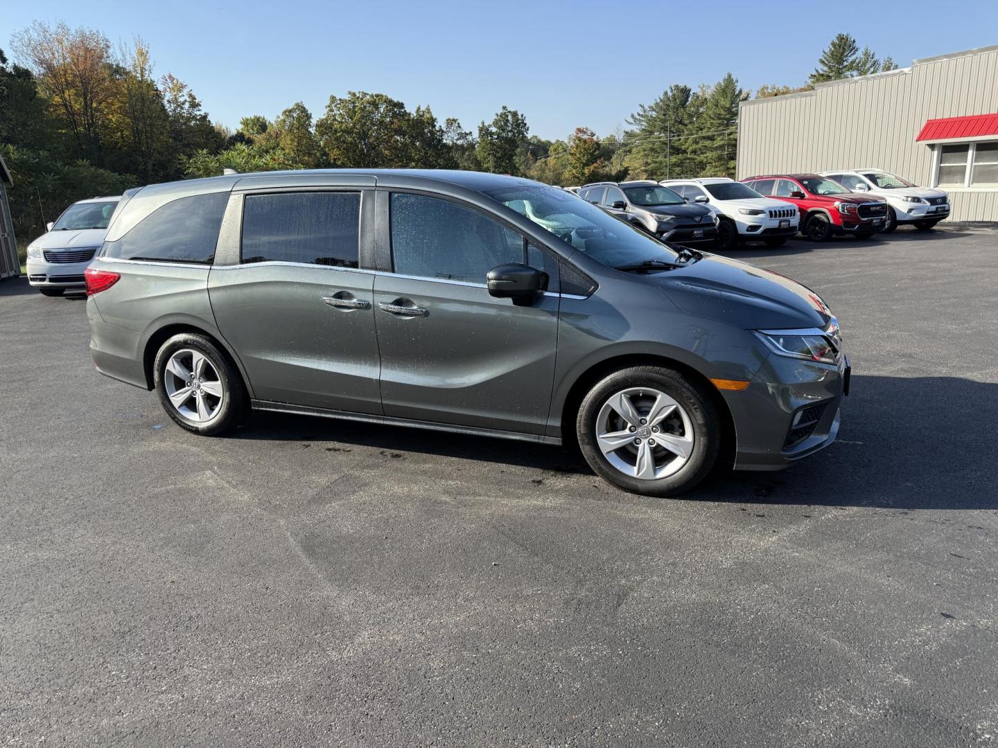 2019 Gray /Tan Honda Odyssey EX (5FNRL6H54KB) with an 3.5L V6 SOHC 24V engine, 9A transmission, located at 11115 Chardon Rd. , Chardon, OH, 44024, (440) 214-9705, 41.580246, -81.241943 - This 2019 Honda Odyssey EX is the ultimate family minivan, combining smart technology, advanced safety, and everyday comfort. Powered by a 3.5L Earth Dreams V6 engine and smooth 9-speed automatic transmission, it delivers up to 28 MPG on the highway for efficient road trips or daily drives. Inside, - Photo#3