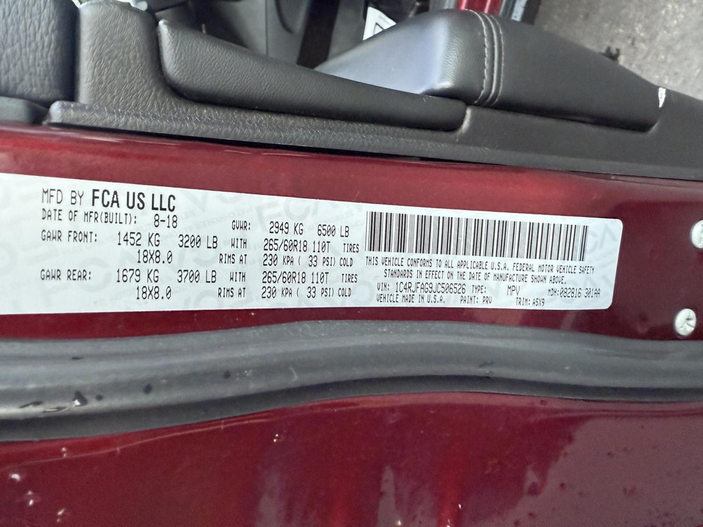 2018 Red /Black Jeep Grand Cherokee Laredo E 4WD (1C4RJFAG9JC) with an 3.6L V6 DOHC 24V engine, 8A transmission, located at 547 E. Main St., Orwell, OH, 44076, (440) 437-5893, 41.535435, -80.847855 - 2018 Jeep Grand Cherokee Laredo E – Trail Ready, Tech Loaded, and Built to Impress! Experience legendary Jeep capability and premium comfort with this 2018 Grand Cherokee Laredo E. Featuring the powerful and reliable 3.6L Pentastar V6 paired with an 8-speed automatic transmission, this SUV deliv - Photo#22
