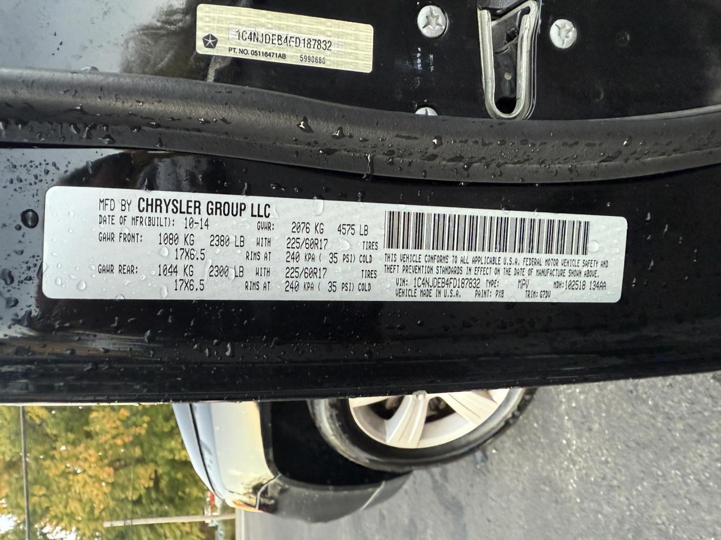 2015 Black /Black Jeep Compass Latitude 4WD (1C4NJDEB4FD) with an 2.4L I4 DOHC 16V engine, 6-Speed Automatic transmission, located at 11115 Chardon Rd. , Chardon, OH, 44024, (440) 214-9705, 41.580246, -81.241943 - Photo#19