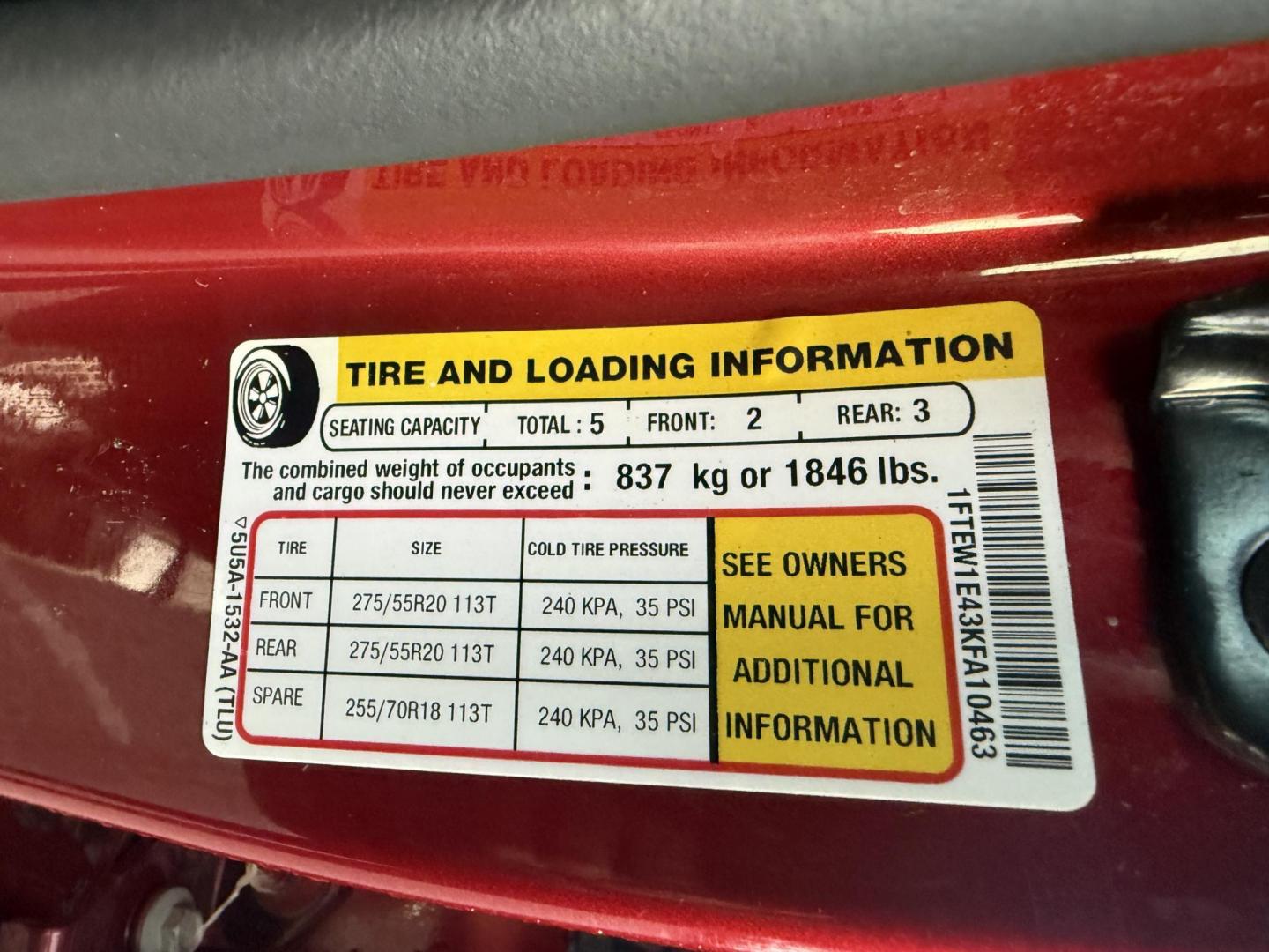 2019 Red /Gray Ford F-150 XLT SuperCrew 5.5-ft. Bed 4WD (1FTEW1E43KF) with an 3.5L V6 Twin Turbo engine, 10 Speed Automatic Transmission transmission, located at 11115 Chardon Rd. , Chardon, OH, 44024, (440) 214-9705, 41.580246, -81.241943 - Photo#23