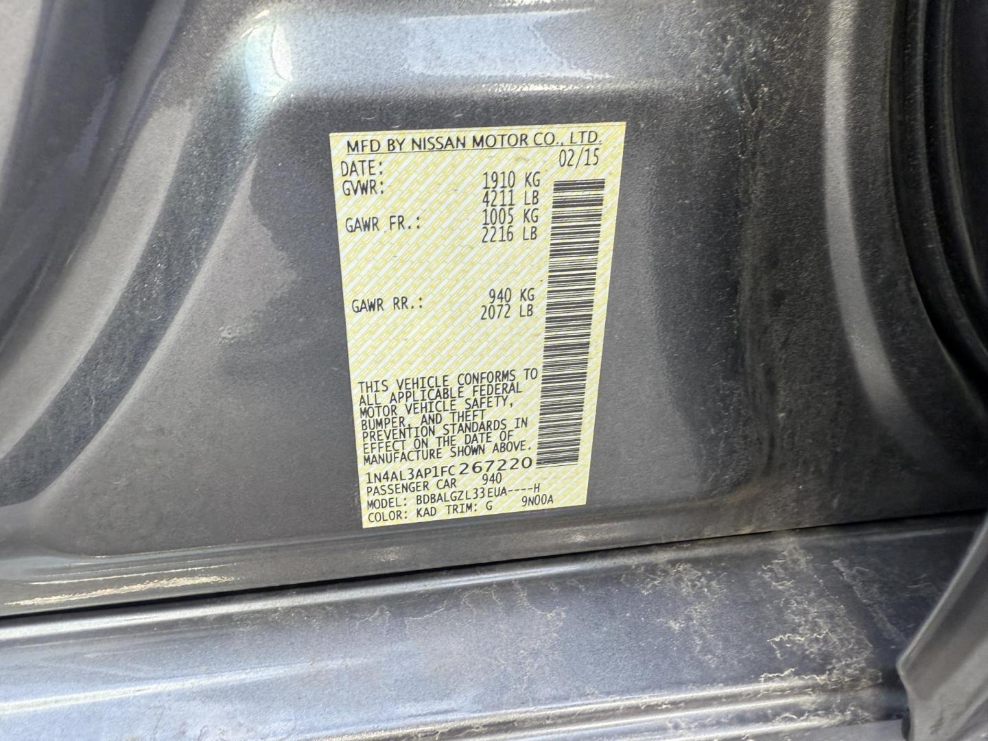 2015 Silver /Black Nissan Altima 2.5 S (1N4AL3AP1FC) with an 2.5L I4 DOHC 16V engine, Automatic transmission, located at 11115 Chardon Rd. , Chardon, OH, 44024, (440) 214-9705, 41.580246, -81.241943 - 2015 Nissan Altima 2.5 S – Low Mileage, Impressive Efficiency, and Everyday Comfort Enjoy outstanding reliability and remarkable efficiency with this 2015 Nissan Altima 2.5 S, boasting only 22,008 miles! Its fuel-sipping 2.5L I4 engine returns up to 37 MPG on the highway, making it the perfect - Photo#23