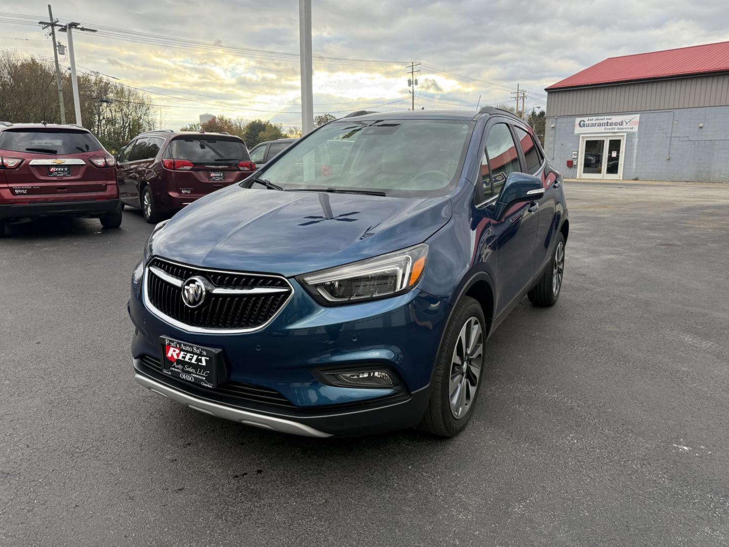 2019 Blue /Tan Buick Encore Essence AWD (KL4CJGSM7KB) with an 1.4L I4 DOHC 16V TURBO engine, Automatic transmission, located at 547 E. Main St., Orwell, OH, 44076, (440) 437-5893, 41.535435, -80.847855 - 2019 Buick Encore Essence AWD – Luxury, Comfort, and Advanced Safety in a Compact SUV Step up to refined driving in this 2019 Buick Encore Essence AWD. Powered by a fuel-efficient 1.4L EcoTec turbocharged engine and 6-speed automatic transmission, this Encore delivers peppy performance and up t - Photo#0