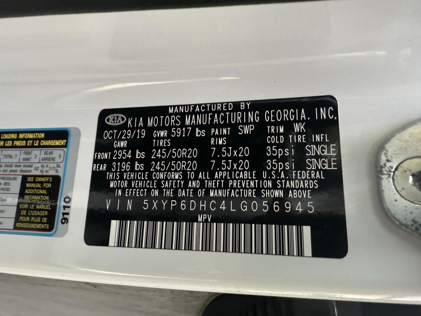 2020 White /Black Kia Telluride S AWD (5XYP6DHC4LG) with an 3.8L V6 DOHC 24V engine, Automatic transmission, located at 547 E. Main St., Orwell, OH, 44076, (440) 437-5893, 41.535435, -80.847855 - 2020 Kia Telluride S AWD – Luxury, Safety, and Power in a Stylish SUV Experience the perfect combination of upscale comfort, advanced safety, and rugged capability in this 2020 Kia Telluride S AWD. Powered by a smooth 3.8L GDI V6 engine and an 8-speed automatic transmission, this SUV delivers c - Photo#20