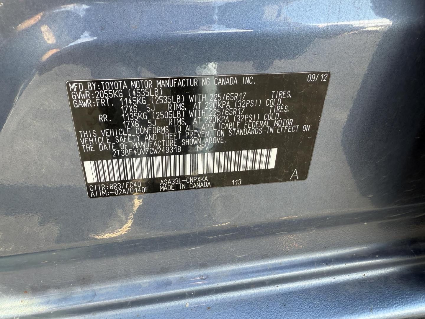 2012 Blue /Tan Toyota RAV4 Base I4 4WD (2T3BF4DV7CW) with an 2.5L I4 DOHC 16V engine, 4-Speed Automatic transmission, located at 11115 Chardon Rd. , Chardon, OH, 44024, (440) 214-9705, 41.580246, -81.241943 - Fresh Trade-In Alert: 2012 Toyota RAV4 Base 4WD – Reliable, Efficient, and Ready for Adventure Discover dependable performance with this 2012 Toyota RAV4 Base 4WD. Powered by a proven 2.5L I4 engine and a smooth 4-speed automatic transmission, this SUV offers an impressive 27 MPG highway, makin - Photo#19