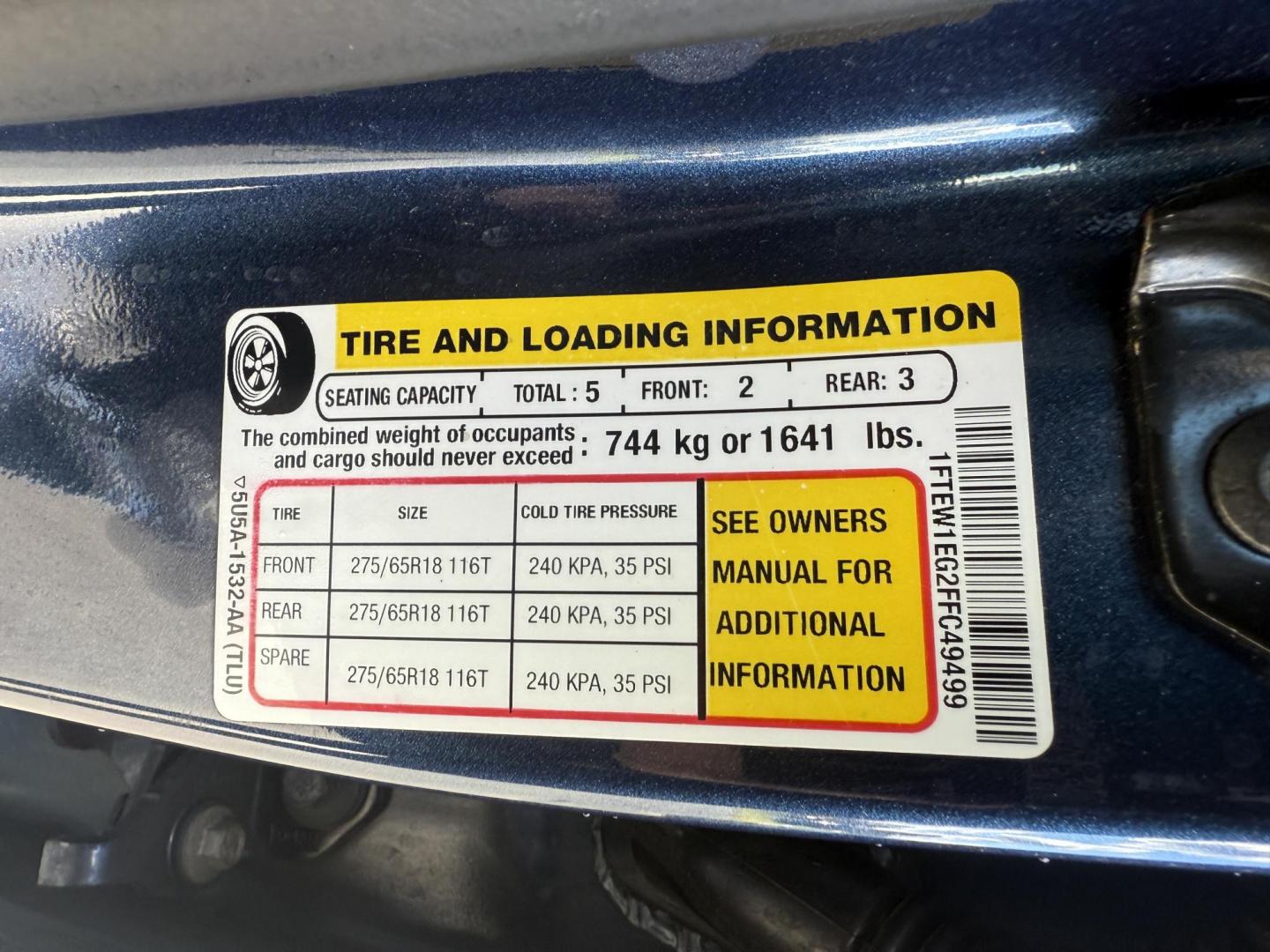 2015 Blue /Black Ford F-150 Lariat SuperCrew 5.5-ft. Bed 4WD (1FTEW1EG2FF) with an 3.5L V6 TWIN TURBO engine, 6-Speed Automatic transmission, located at 547 E. Main St., Orwell, OH, 44076, (440) 437-5893, 41.535435, -80.847855 - 2015 Ford F-150 Lariat Crew Cab – Power, Luxury, and Advanced Capability Experience top-tier performance and premium comfort with this 2015 Ford F-150 Lariat Crew Cab. Under the hood, the powerful 3.5L Twin Turbo EcoBoost engine delivers an impressive 365 horsepower and 420 lb-ft of torque, pai - Photo#22