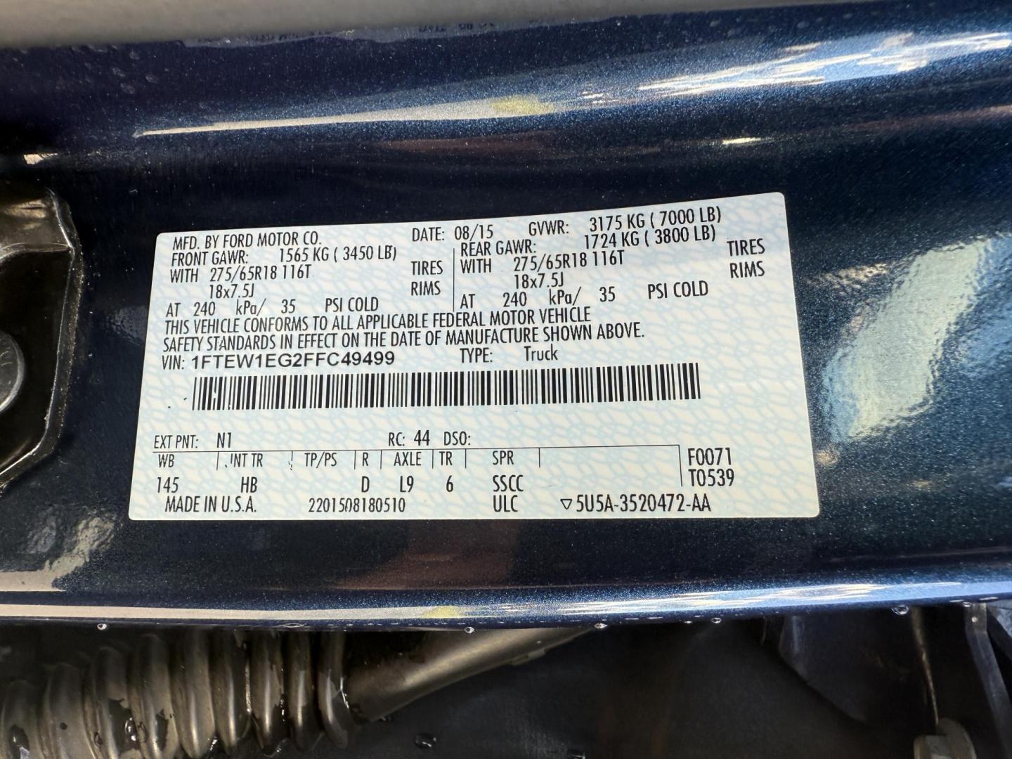 2015 Blue /Black Ford F-150 Lariat SuperCrew 5.5-ft. Bed 4WD (1FTEW1EG2FF) with an 3.5L V6 TWIN TURBO engine, 6-Speed Automatic transmission, located at 547 E. Main St., Orwell, OH, 44076, (440) 437-5893, 41.535435, -80.847855 - 2015 Ford F-150 Lariat Crew Cab – Power, Luxury, and Advanced Capability Experience top-tier performance and premium comfort with this 2015 Ford F-150 Lariat Crew Cab. Under the hood, the powerful 3.5L Twin Turbo EcoBoost engine delivers an impressive 365 horsepower and 420 lb-ft of torque, pai - Photo#23