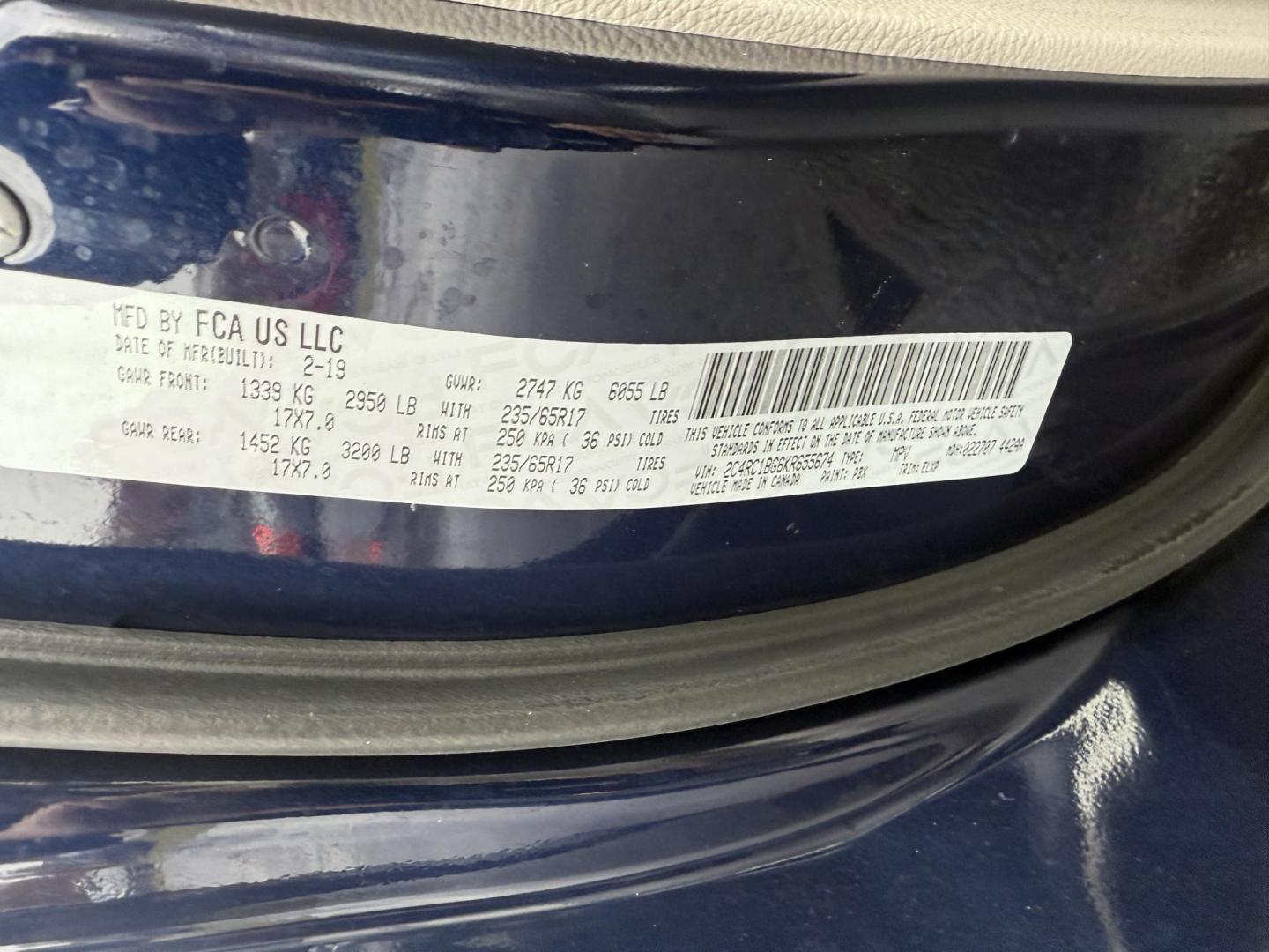 2019 Blue /Black Chrysler Pacifica Touring-L (2C4RC1BG6KR) with an 3.6L V6 DOHC 24V engine, 9A transmission, located at 547 E. Main St., Orwell, OH, 44076, (440) 437-5893, 41.535435, -80.847855 - 2019 Chrysler Pacifica Touring L – Family Comfort, Advanced Safety, and Unmatched Versatility Upgrade your family’s ride with this 2019 Chrysler Pacifica Touring L, designed for comfort, convenience, and peace of mind. Powered by a reliable 3.6L Pentastar V6 engine and a smooth 9-speed automa - Photo#20