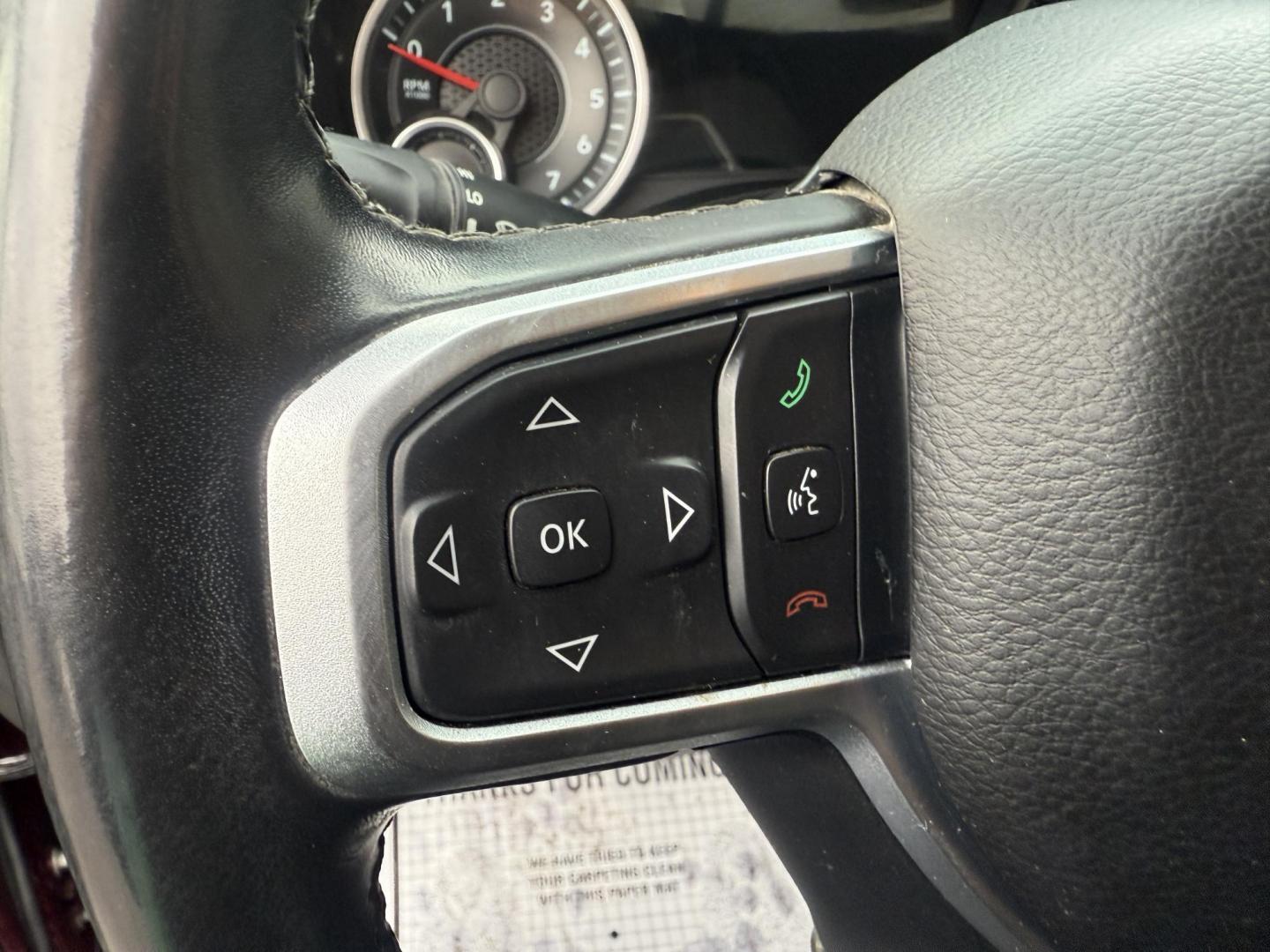 2019 Red /Black RAM 1500 Big Horn Crew Cab SWB 4WD (1C6SRFFT5KN) with an 5.7L V8 OHV 16V engine, Automatic transmission, located at 547 E. Main St., Orwell, OH, 44076, (440) 437-5893, 41.535435, -80.847855 - 2019 Ram 1500 Big Horn Crew Cab 4WD – Bold Power, Premium Comfort, and Rugged Capability Take command of the road with this 2019 Ram 1500 Big Horn Crew Cab 4WD. Powered by the legendary 5.7L HEMI V8 engine delivering 395 horsepower and 410 lb-ft of torque, this truck is built to tackle any task - Photo#25