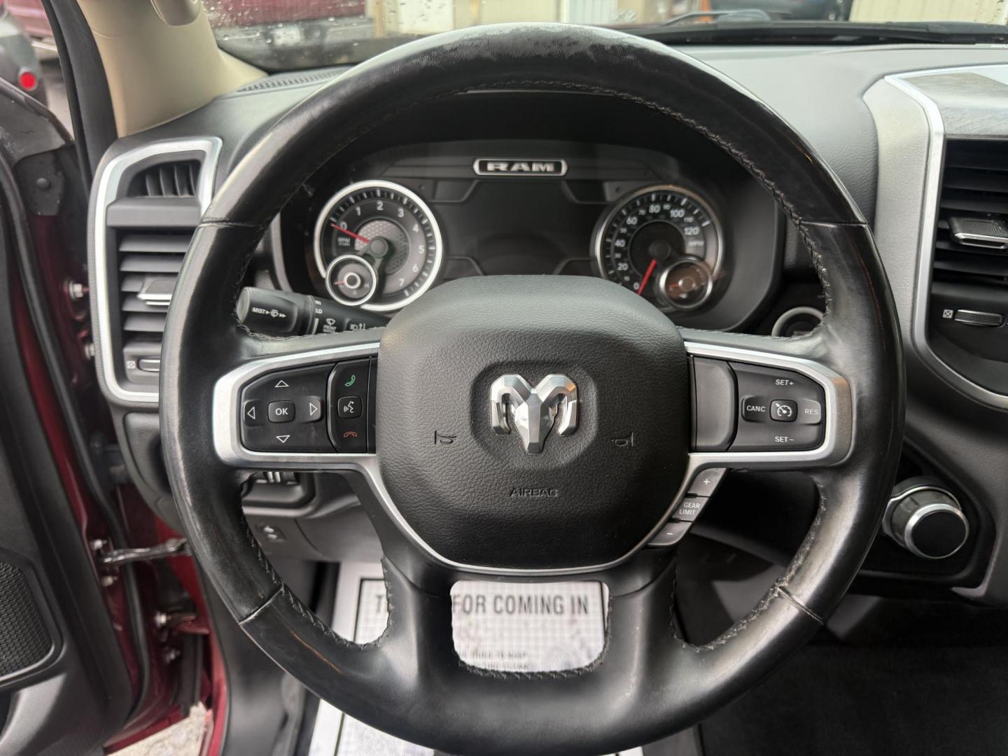 2019 Red /Black RAM 1500 Big Horn Crew Cab SWB 4WD (1C6SRFFT5KN) with an 5.7L V8 OHV 16V engine, Automatic transmission, located at 547 E. Main St., Orwell, OH, 44076, (440) 437-5893, 41.535435, -80.847855 - 2019 Ram 1500 Big Horn Crew Cab 4WD – Bold Power, Premium Comfort, and Rugged Capability Take command of the road with this 2019 Ram 1500 Big Horn Crew Cab 4WD. Powered by the legendary 5.7L HEMI V8 engine delivering 395 horsepower and 410 lb-ft of torque, this truck is built to tackle any task - Photo#27