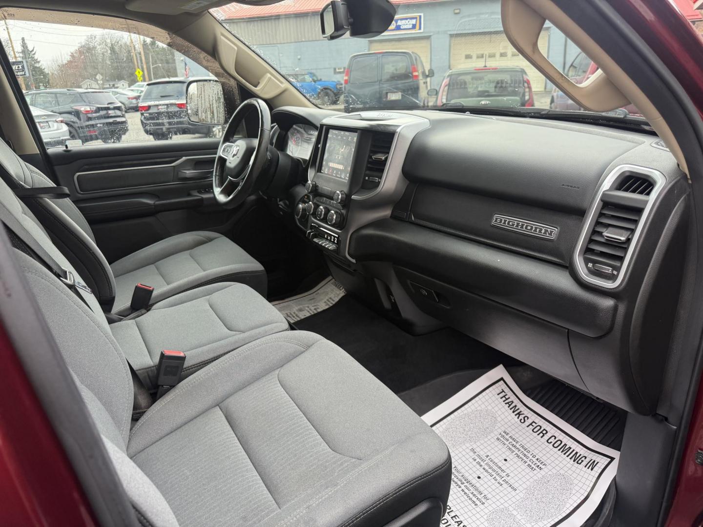 2019 Red /Black RAM 1500 Big Horn Crew Cab SWB 4WD (1C6SRFFT5KN) with an 5.7L V8 OHV 16V engine, Automatic transmission, located at 547 E. Main St., Orwell, OH, 44076, (440) 437-5893, 41.535435, -80.847855 - 2019 Ram 1500 Big Horn Crew Cab 4WD – Bold Power, Premium Comfort, and Rugged Capability Take command of the road with this 2019 Ram 1500 Big Horn Crew Cab 4WD. Powered by the legendary 5.7L HEMI V8 engine delivering 395 horsepower and 410 lb-ft of torque, this truck is built to tackle any task - Photo#46