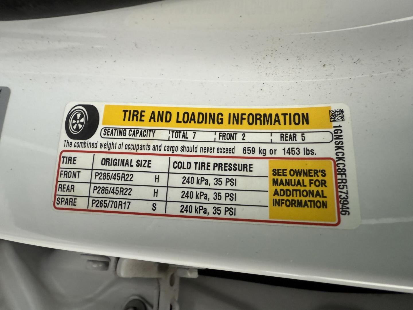 2015 White /Black Chevrolet Tahoe LTZ 4WD (1GNSKCKC8FR) with an 5.3L V8 OHV 16V engine, 6-Speed Automatic transmission, located at 11115 Chardon Rd. , Chardon, OH, 44024, (440) 214-9705, 41.580246, -81.241943 - 2015 Chevrolet Tahoe LTZ 4WD – Full-Size Luxury, Advanced Safety, and Unmatched Versatility Experience the ultimate in comfort, capability, and technology with this 2015 Chevrolet Tahoe LTZ 4WD. Powered by a robust 5.3L EcoTec3 V8 engine paired with a 6-speed automatic transmission and 3.23 gea - Photo#22