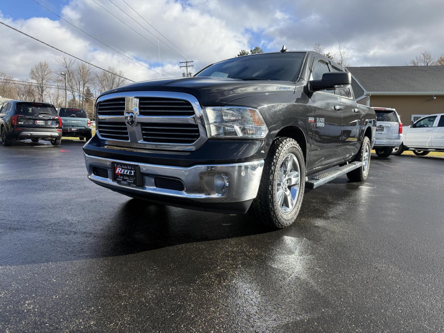 2016 Black /Gray RAM 1500 Big Horn Crew Cab SWB 4WD (3C6RR7LT8GG) with an 5.7L V8 OHV 16V engine, Automatic transmission, located at 11115 Chardon Rd. , Chardon, OH, 44024, (440) 214-9705, 41.580246, -81.241943 - 2016 Ram 1500 Big Horn Crew Cab 4WD – Powerful, Comfortable, and Ready for Heavy Duty Tackle your toughest jobs with confidence in this 2016 Ram 1500 Big Horn Crew Cab. Powered by a mighty 5.7L HEMI V8 engine producing 395 horsepower and 410 lb-ft of torque, combined with an 8-speed automatic t - Photo#0