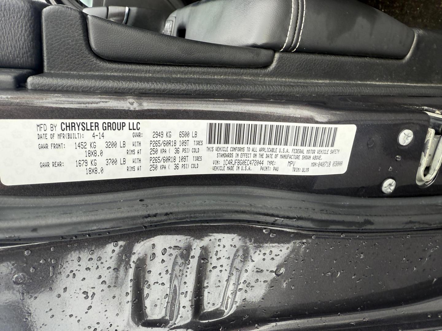 2014 Gray /Black Jeep Grand Cherokee Limited 4WD (1C4RJFBG0EC) with an 3.6L V6 DOHC 24V FFV engine, Automatic transmission, located at 11115 Chardon Rd. , Chardon, OH, 44024, (440) 214-9705, 41.580246, -81.241943 - Photo#21