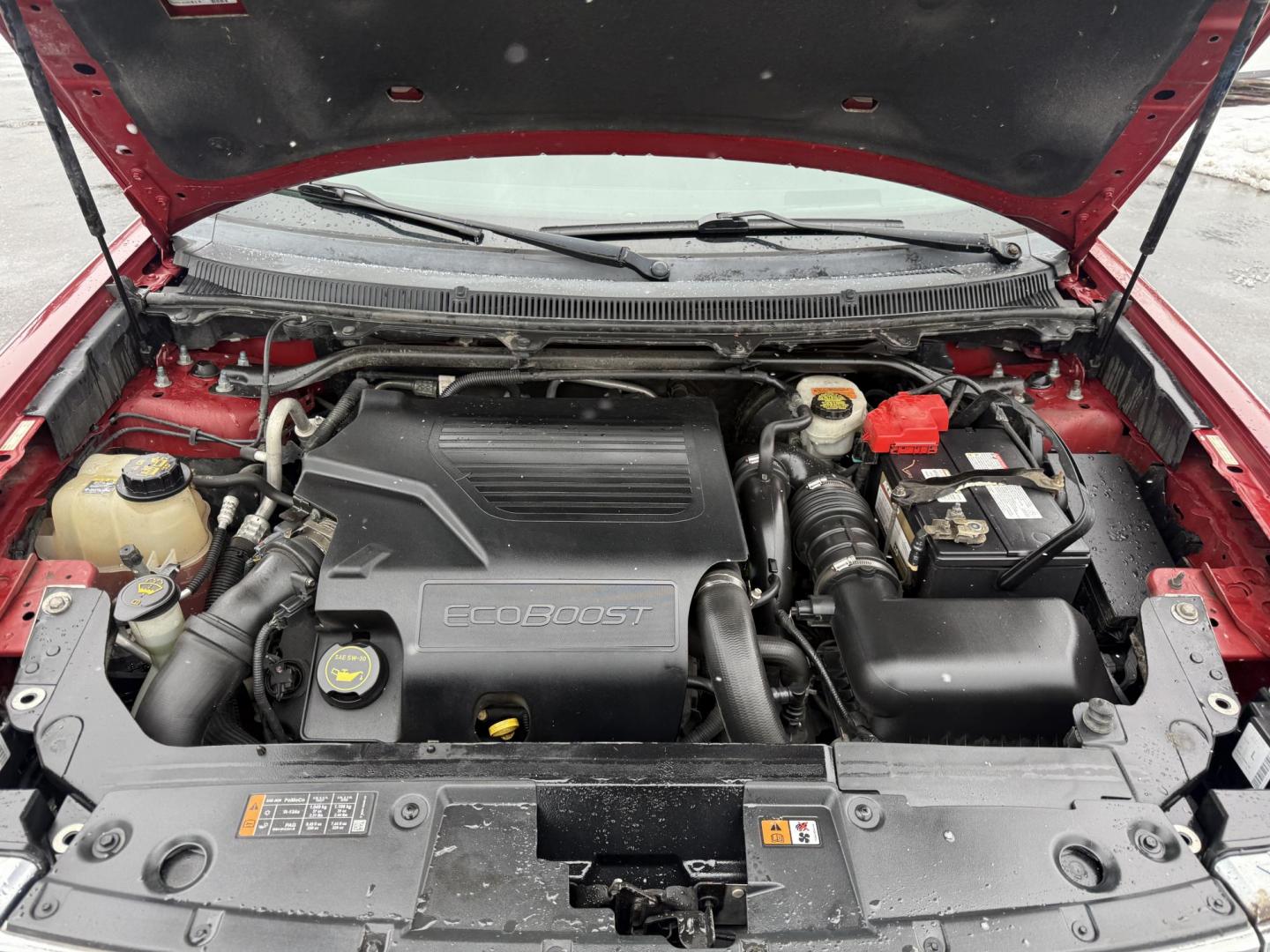 2017 Red /Gray Ford Flex Limited AWD w/EcoBoost (2FMHK6DTXHB) with an 3.5L V6 DOHC 24V TWIN TURBO engine, Automatic transmission, located at 11115 Chardon Rd. , Chardon, OH, 44024, (440) 214-9705, 41.580246, -81.241943 - Photo#14