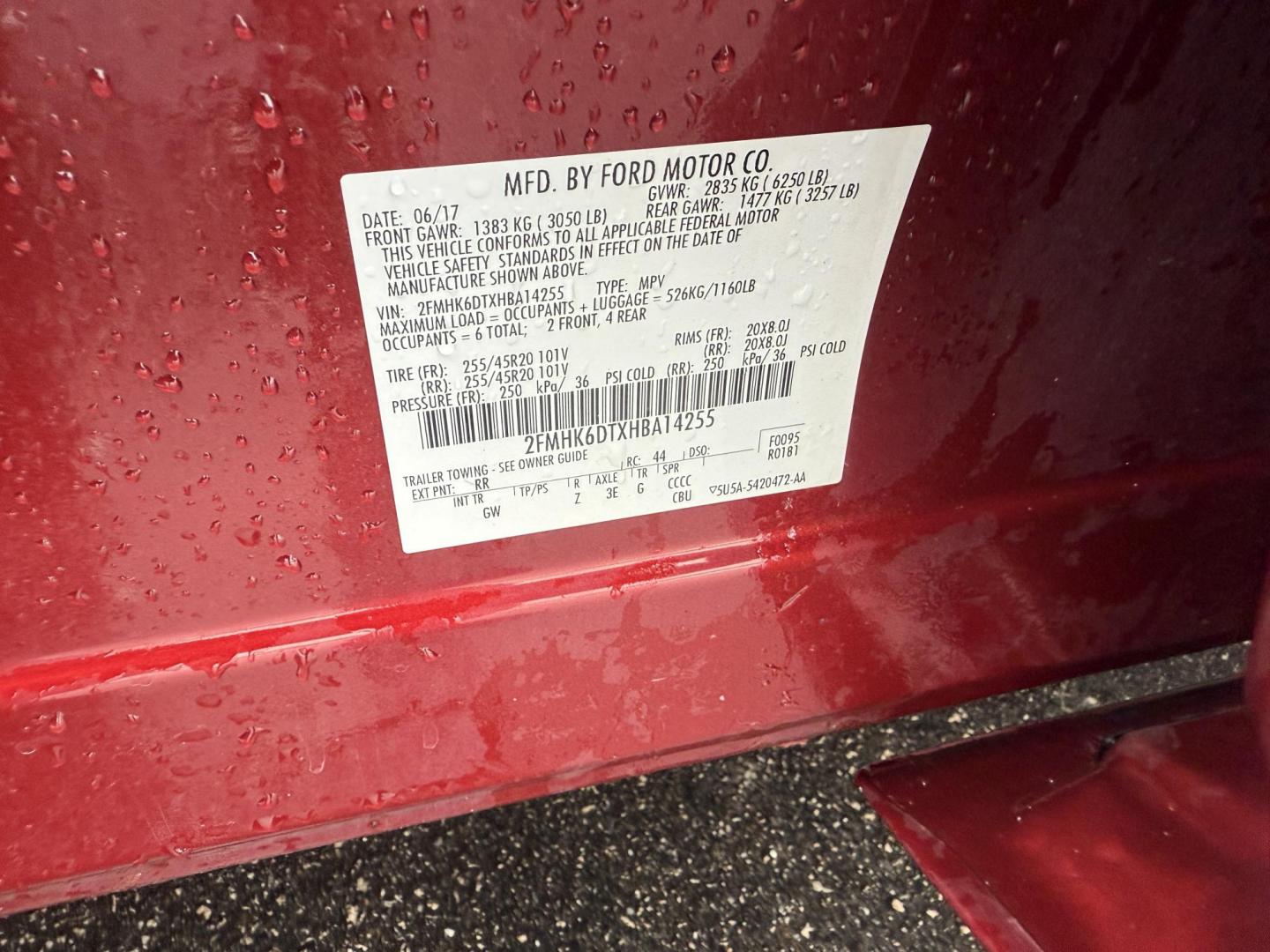 2017 Red /Gray Ford Flex Limited AWD w/EcoBoost (2FMHK6DTXHB) with an 3.5L V6 DOHC 24V TWIN TURBO engine, Automatic transmission, located at 11115 Chardon Rd. , Chardon, OH, 44024, (440) 214-9705, 41.580246, -81.241943 - Photo#23