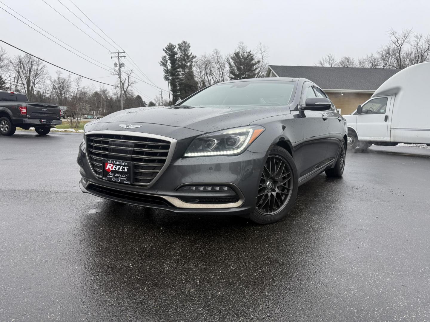 2020 Gray /Black Genesis G80 3.8 Ultimate AWD (KMTFN4JE4LU) with an 3.8L V6 DOHC 24V engine, Automatic transmission, located at 11115 Chardon Rd. , Chardon, OH, 44024, (440) 214-9705, 41.580246, -81.241943 - One Owner ---- 2020 Genesis G80 Ultimate AWD – Refined Luxury, Advanced Technology, and Confident Performance Indulge in first-class comfort and sophisticated style with this 2020 Genesis G80 Ultimate AWD. Powered by a smooth and responsive 3.8L GDI engine paired with an 8-speed automatic trans - Photo#0