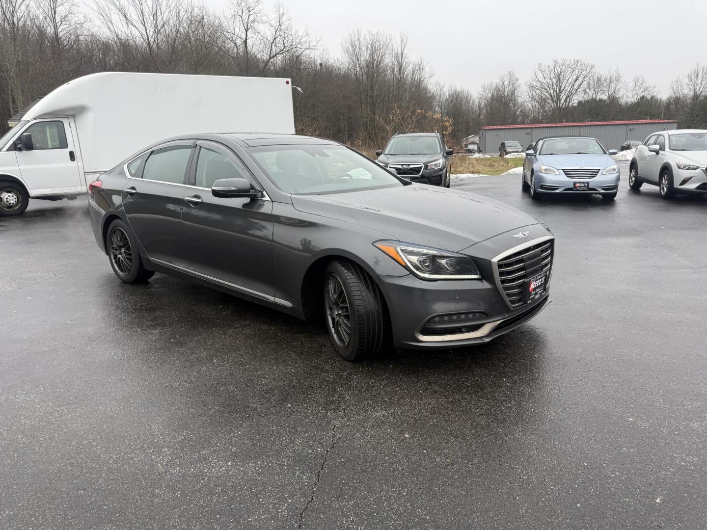 2020 Gray /Black Genesis G80 3.8 Ultimate AWD (KMTFN4JE4LU) with an 3.8L V6 DOHC 24V engine, Automatic transmission, located at 11115 Chardon Rd. , Chardon, OH, 44024, (440) 214-9705, 41.580246, -81.241943 - One Owner ---- 2020 Genesis G80 Ultimate AWD – Refined Luxury, Advanced Technology, and Confident Performance Indulge in first-class comfort and sophisticated style with this 2020 Genesis G80 Ultimate AWD. Powered by a smooth and responsive 3.8L GDI engine paired with an 8-speed automatic trans - Photo#2