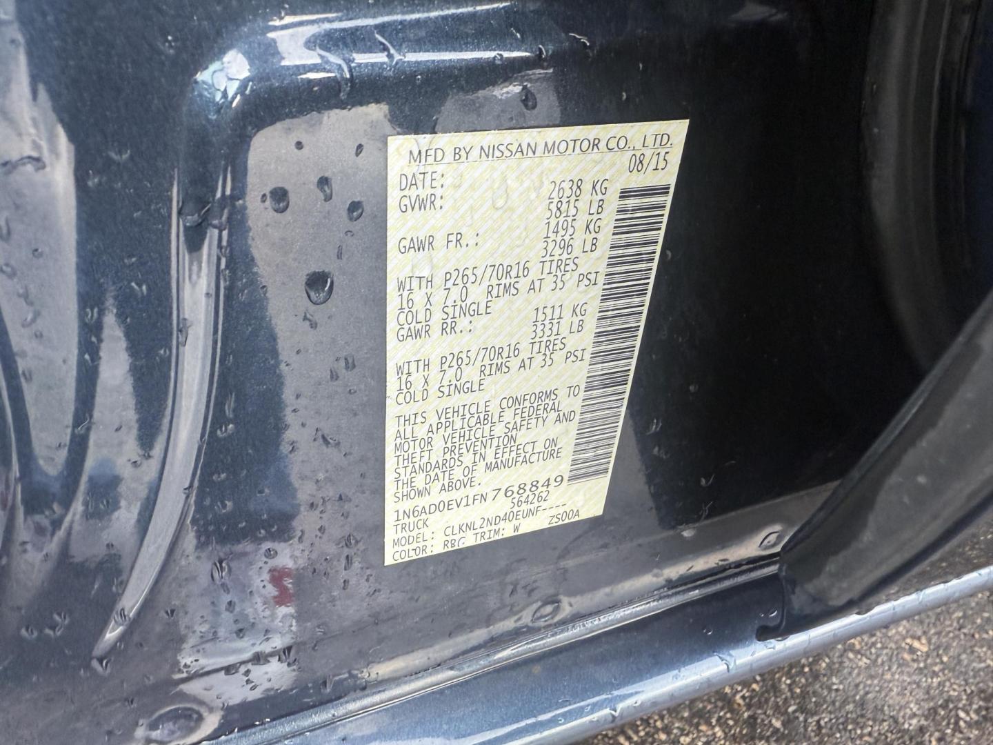 2015 Blue /Gray Nissan Frontier SV Crew Cab 5AT 4WD (1N6AD0EV1FN) with an 4.0L V6 DOHC 24V engine, Automatic transmission, located at 11115 Chardon Rd. , Chardon, OH, 44024, (440) 214-9705, 41.580246, -81.241943 - One Owner ---- 2015 Nissan Frontier SV Crew Cab 4WD – Rugged Durability, Smart Features, and Trusted Capability Tackle every job and adventure with confidence in this 2015 Nissan Frontier SV Crew Cab 4WD. Powered by a robust 4.0L V6 engine and a smooth 5-speed automatic transmission, this truck - Photo#29