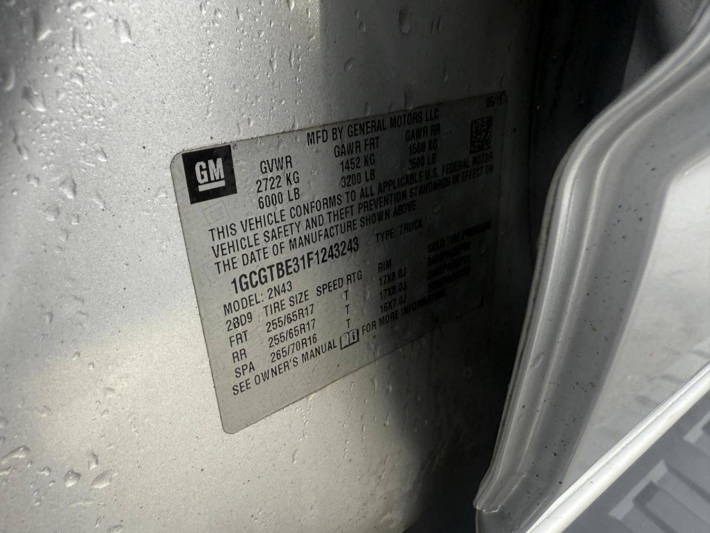 2015 Silver /Gray Chevrolet Colorado LT Crew Cab 4WD Short Box (1GCGTBE31F1) with an 3.6L V6 DOHC 24V GAS engine, Automatic transmission, located at 547 E. Main St., Orwell, OH, 44076, (440) 437-5893, 41.535435, -80.847855 - 2015 Chevrolet Colorado LT Crew Cab 4WD – Powerful Capability, Modern Comfort, and Impressive Efficiency Take on any challenge with confidence in this 2015 Chevrolet Colorado LT Crew Cab 4WD. Equipped with a robust 3.6L V6 engine and a smooth 6-speed automatic transmission, this Colorado delive - Photo#33