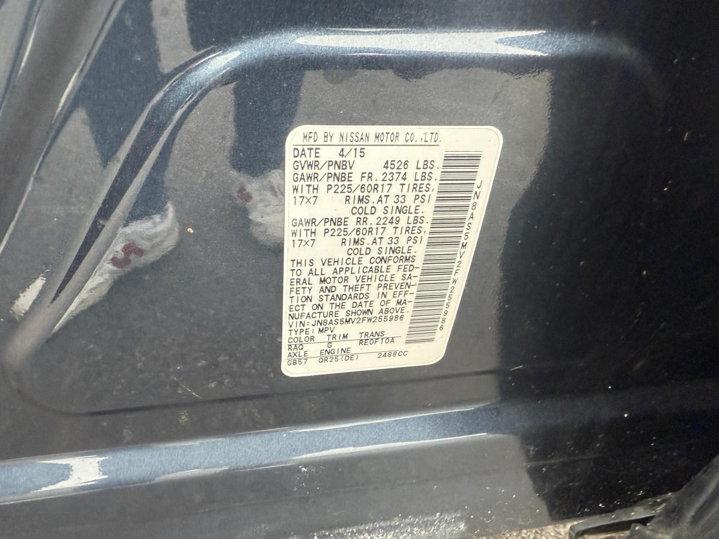 2015 Blue /Black Nissan Rogue Select S AWD (JN8AS5MV2FW) with an 2.5L I4 DOHC 16V engine, Automatic transmission, located at 11115 Chardon Rd. , Chardon, OH, 44024, (440) 214-9705, 41.580246, -81.241943 - 2015 Nissan Rogue Select S AWD – Reliable Performance, Versatile Capability, and Modern Convenience Take on any road with confidence in this 2015 Nissan Rogue Select S AWD. Powered by a dependable 2.5L I4 engine, this SUV delivers an impressive 26 MPG highway and offers versatile all-wheel driv - Photo#30