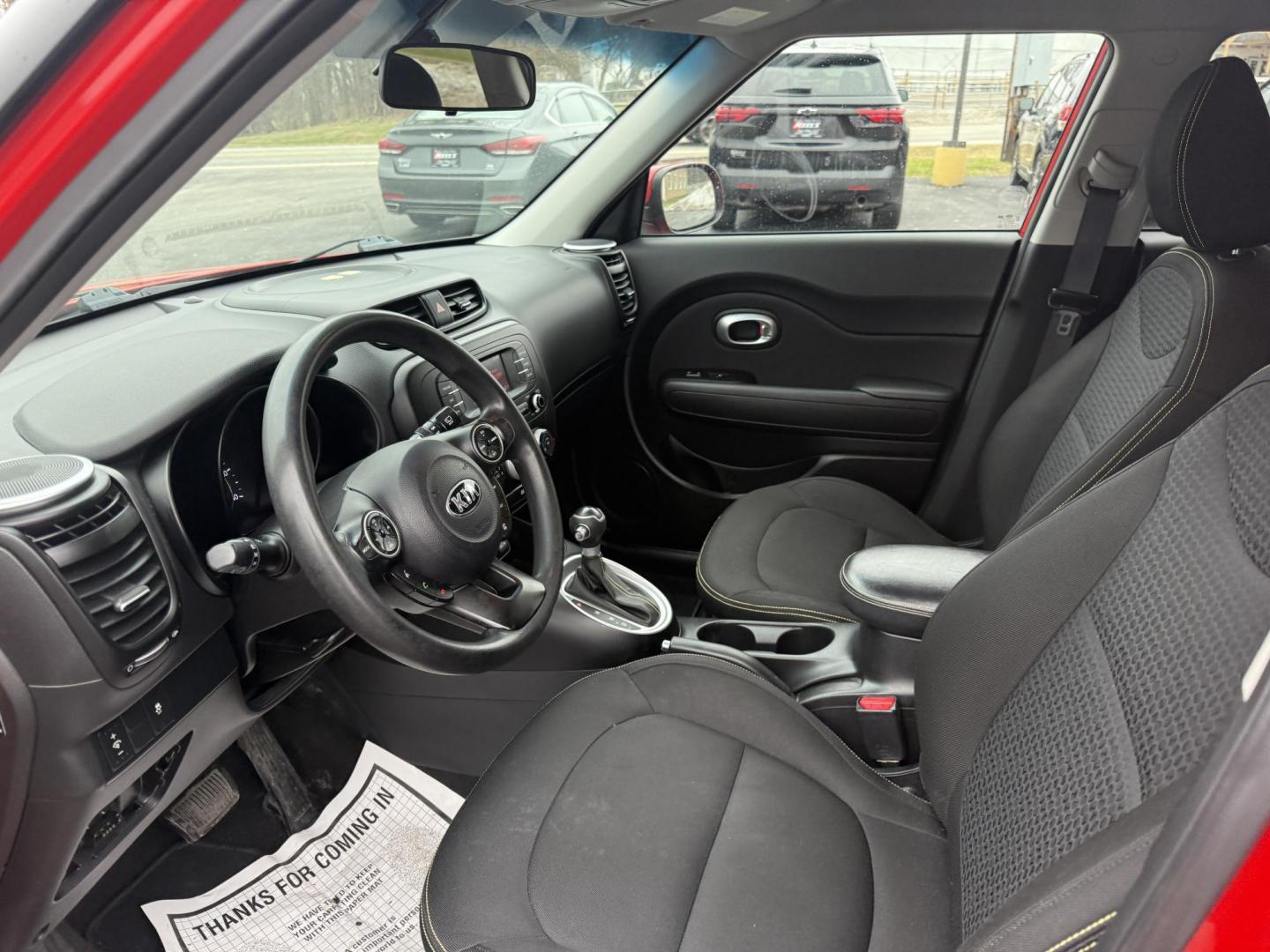 2015 Red /Black Kia Soul + (KNDJP3A54F7) with an 2.0L I4 DOHC 16V engine, Automatic transmission, located at 11115 Chardon Rd. , Chardon, OH, 44024, (440) 214-9705, 41.580246, -81.241943 - 2015 Kia Soul + – Stylish, Efficient, and Ready for Anything Drive in style and confidence with this 2015 Kia Soul +, a one-owner vehicle with just 51,736 miles. Powered by a reliable 2.0L I4 GDI engine paired with a smooth 6-speed automatic transmission, this Kia Soul delivers an impressive 30 - Photo#7