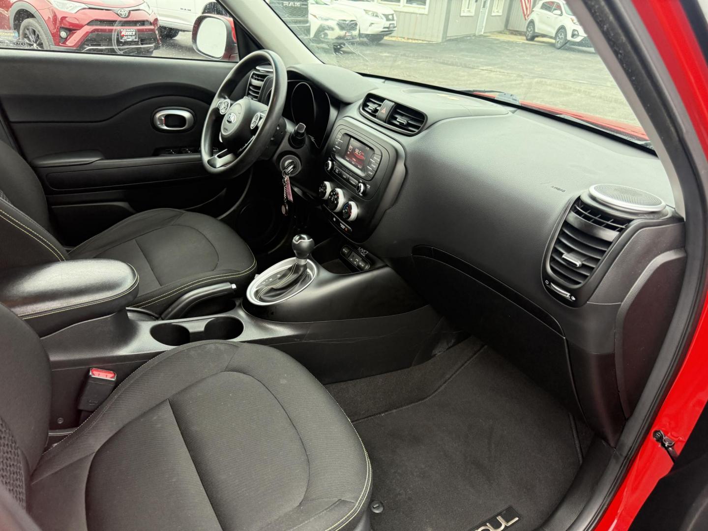 2015 Red /Black Kia Soul + (KNDJP3A54F7) with an 2.0L I4 DOHC 16V engine, Automatic transmission, located at 11115 Chardon Rd. , Chardon, OH, 44024, (440) 214-9705, 41.580246, -81.241943 - 2015 Kia Soul + – Stylish, Efficient, and Ready for Anything Drive in style and confidence with this 2015 Kia Soul +, a one-owner vehicle with just 51,736 miles. Powered by a reliable 2.0L I4 GDI engine paired with a smooth 6-speed automatic transmission, this Kia Soul delivers an impressive 30 - Photo#41