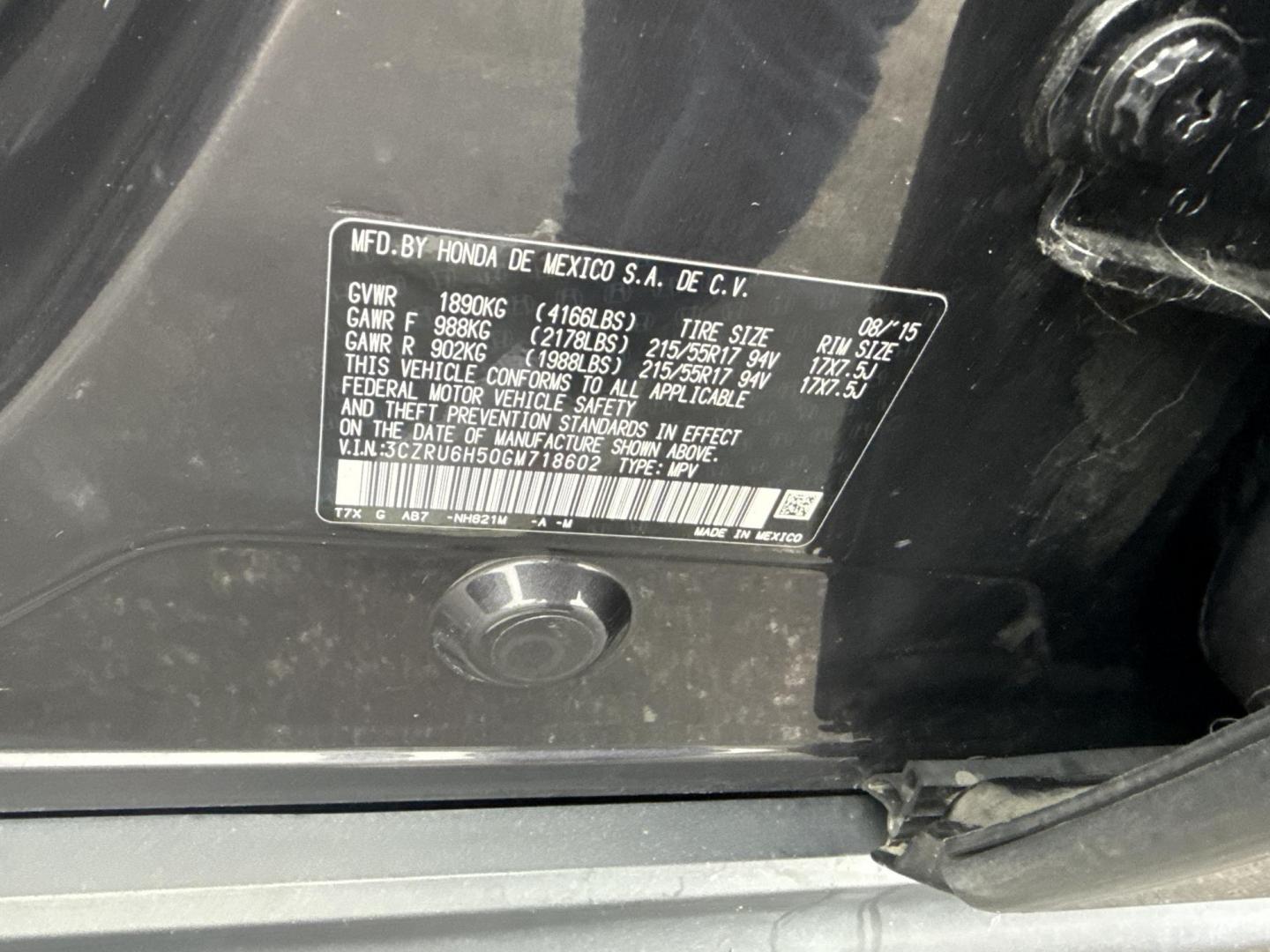 2016 Gray /Black Honda HR-V EX 4WD CVT (3CZRU6H50GM) with an 1.8L I4 DOHC 16V engine, Automatic transmission, located at 11115 Chardon Rd. , Chardon, OH, 44024, (440) 214-9705, 41.580246, -81.241943 - 2016 Honda HR-V EX AWD – Efficient, Versatile, and Loaded with Modern Comforts Experience practical versatility with this 2016 Honda HR-V EX AWD. Powered by a reliable 1.8L I4 engine and equipped with Eco Mode and Sport Mode, this SUV delivers an impressive 32 MPG highway, making it perfect for - Photo#17