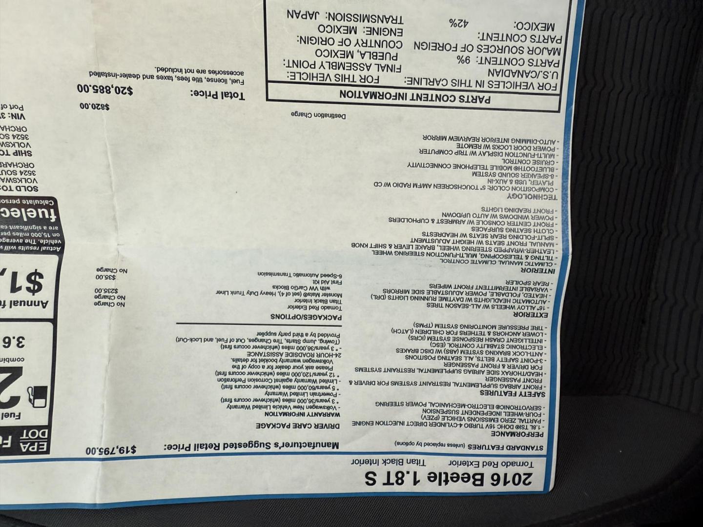 2016 Red /Black Volkswagen Beetle 1.8T S (3VWF17AT4GM) with an 1.8L I4 DOHC 16V Turbo engine, Automatic transmission, located at 11115 Chardon Rd. , Chardon, OH, 44024, (440) 214-9705, 41.580246, -81.241943 - 2016 Volkswagen Beetle 1.8T S – Turbocharged Fun, Modern Features, and Iconic Style Make every drive memorable in this 2016 Volkswagen Beetle 1.8T S! Under the hood, a lively 1.8L turbocharged engine pairs with a smooth 6-speed automatic transmission to deliver peppy performance and outstanding - Photo#35