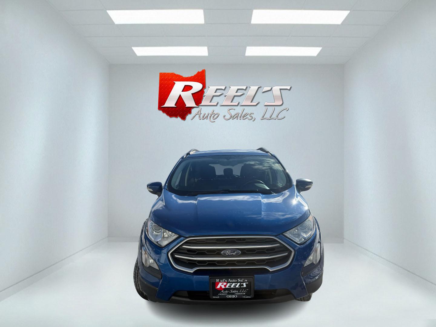 2018 Blue /Black Ford EcoSport SE AWD (MAJ6P1UL0JC) with an 2.0L I4 DOHC 16V engine, Automatic transmission, located at 547 E. Main St., Orwell, OH, 44076, (440) 437-5893, 41.535435, -80.847855 - 2018 Ford EcoSport SE AWD – Efficient, Versatile, and Packed with Features Discover city-friendly versatility and comfort with this 2018 Ford EcoSport SE AWD. Powered by a reliable 2.0L I4 Duratec engine and a smooth 6-speed automatic transmission, this compact SUV delivers a spirited drive and - Photo#1