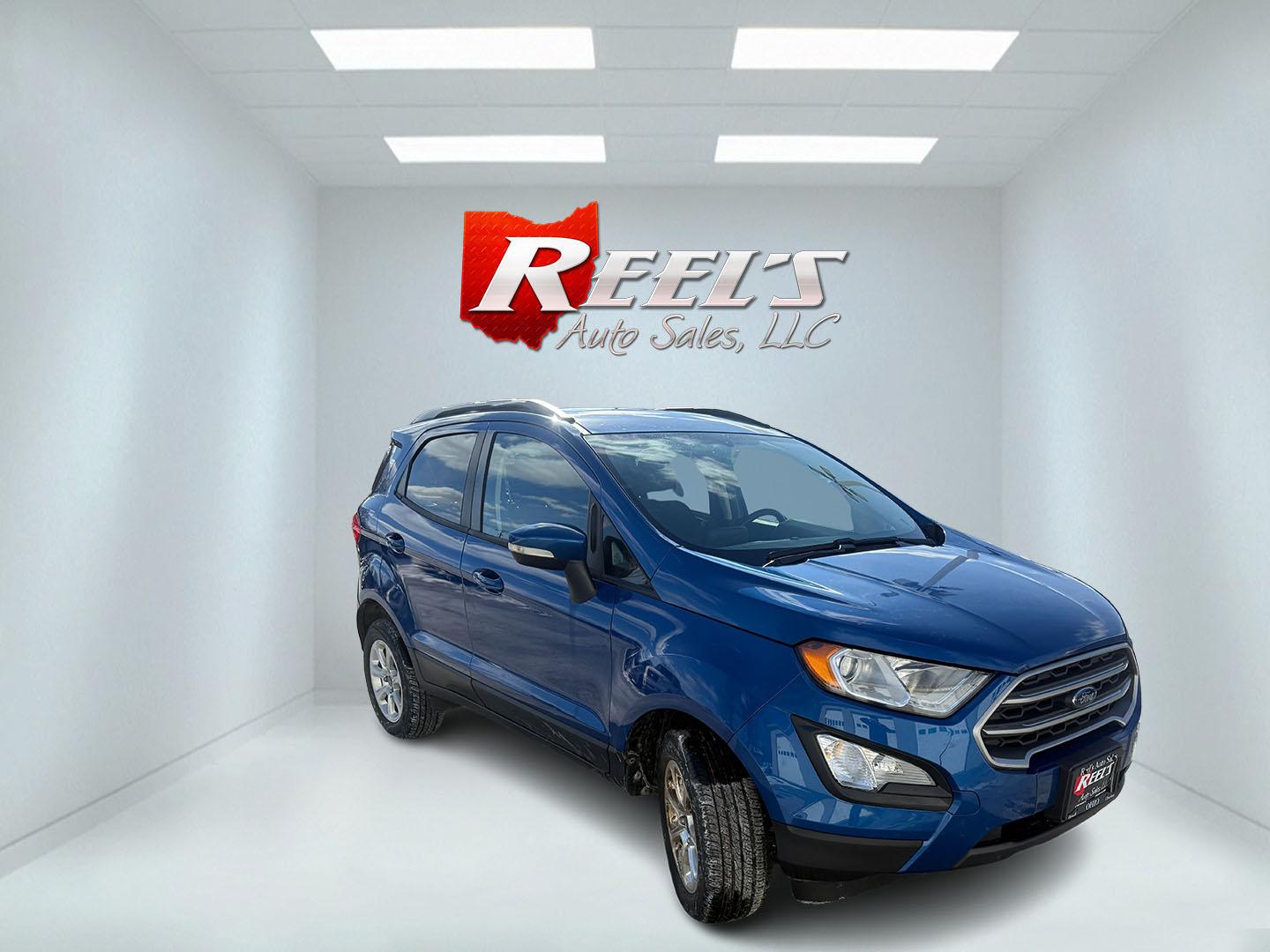 2018 Blue /Black Ford EcoSport SE AWD (MAJ6P1UL0JC) with an 2.0L I4 DOHC 16V engine, Automatic transmission, located at 547 E. Main St., Orwell, OH, 44076, (440) 437-5893, 41.535435, -80.847855 - 2018 Ford EcoSport SE AWD – Efficient, Versatile, and Packed with Features Discover city-friendly versatility and comfort with this 2018 Ford EcoSport SE AWD. Powered by a reliable 2.0L I4 Duratec engine and a smooth 6-speed automatic transmission, this compact SUV delivers a spirited drive and - Photo#2