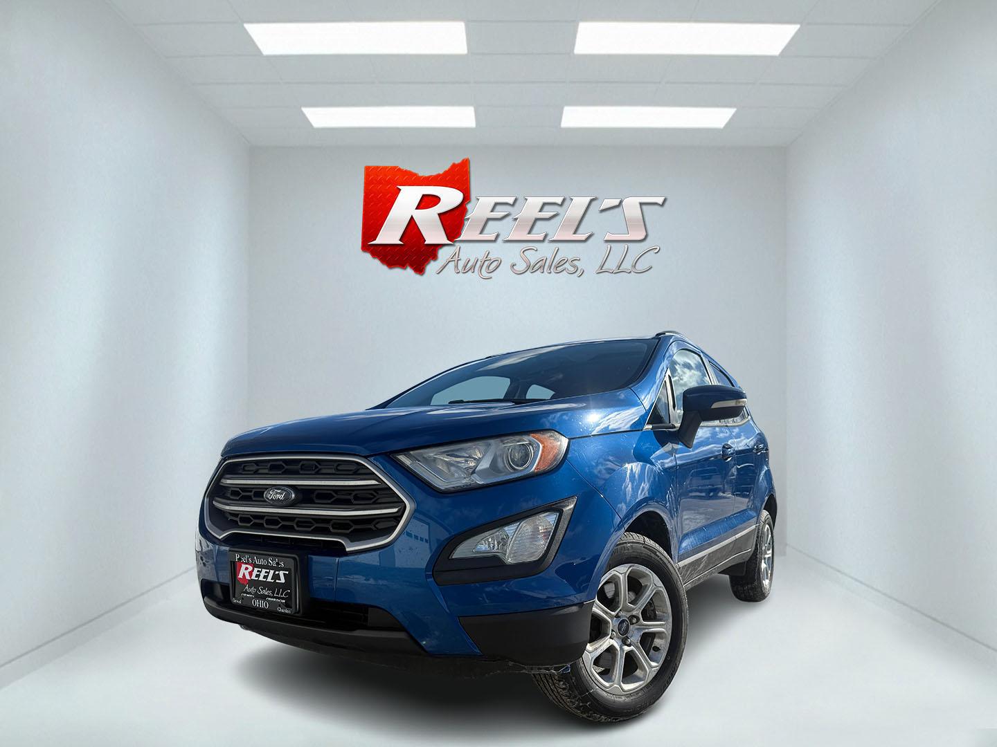 2018 Blue /Black Ford EcoSport SE AWD (MAJ6P1UL0JC) with an 2.0L I4 DOHC 16V engine, Automatic transmission, located at 547 E. Main St., Orwell, OH, 44076, (440) 437-5893, 41.535435, -80.847855 - 2018 Ford EcoSport SE AWD – Efficient, Versatile, and Packed with Features Discover city-friendly versatility and comfort with this 2018 Ford EcoSport SE AWD. Powered by a reliable 2.0L I4 Duratec engine and a smooth 6-speed automatic transmission, this compact SUV delivers a spirited drive and - Photo#0